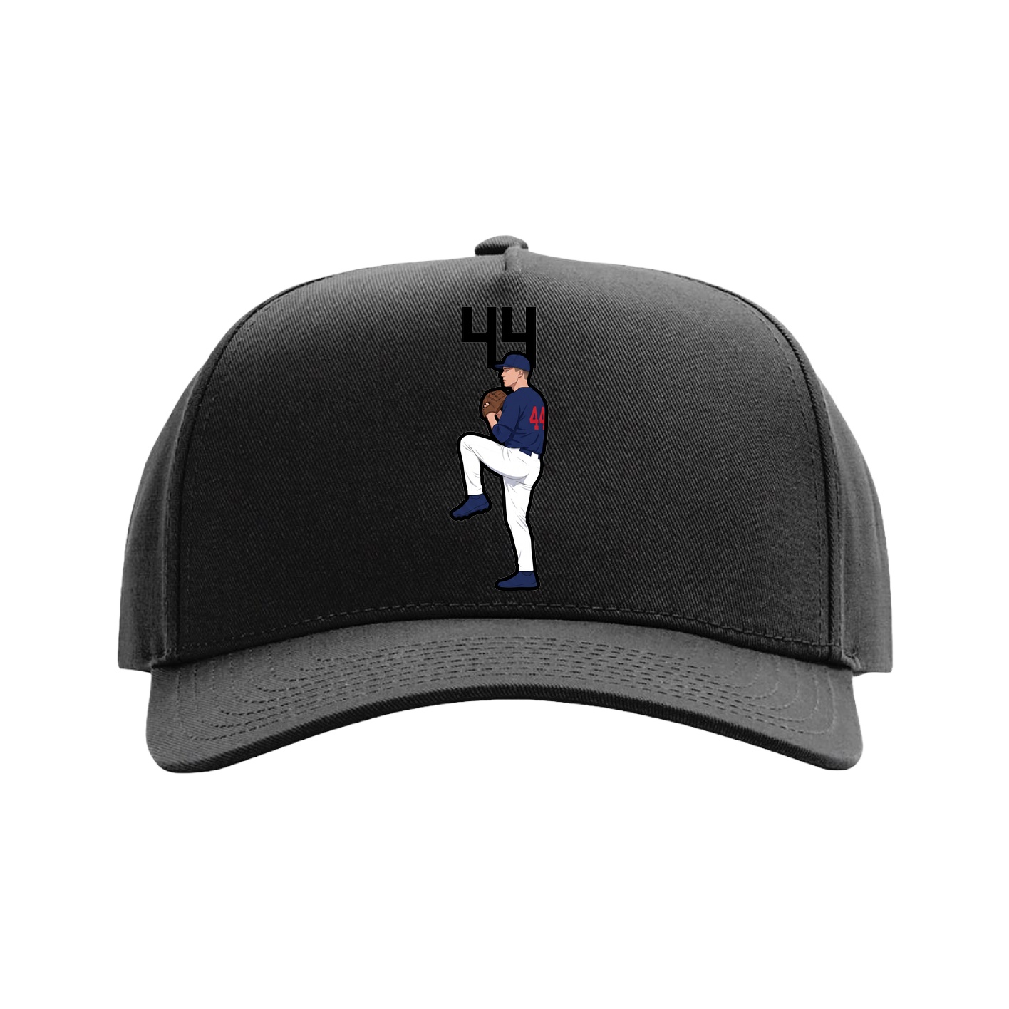 Full Fabric Five-Panel Champ Cap — Number Top in Black
