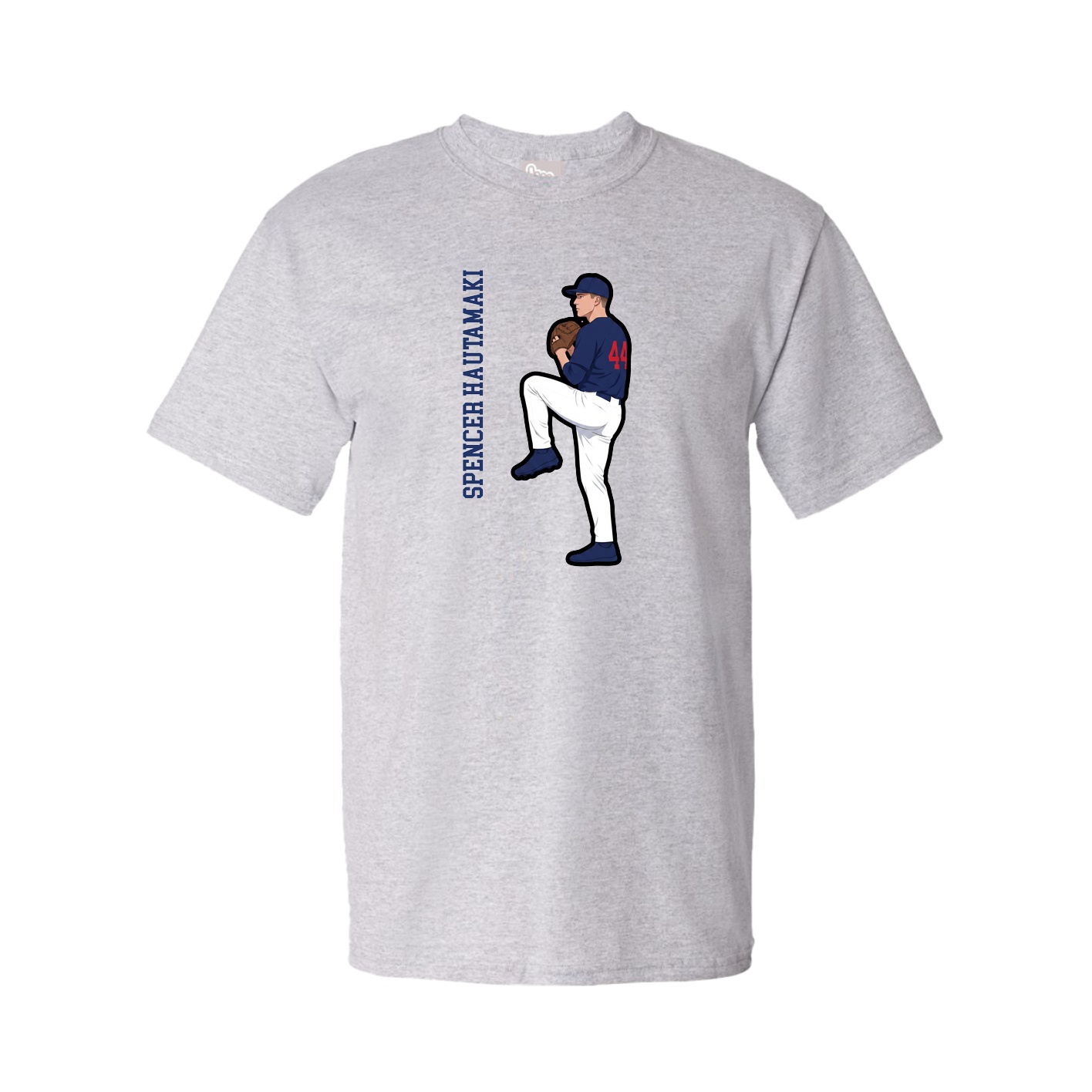Tee — Name Vertical in Grey