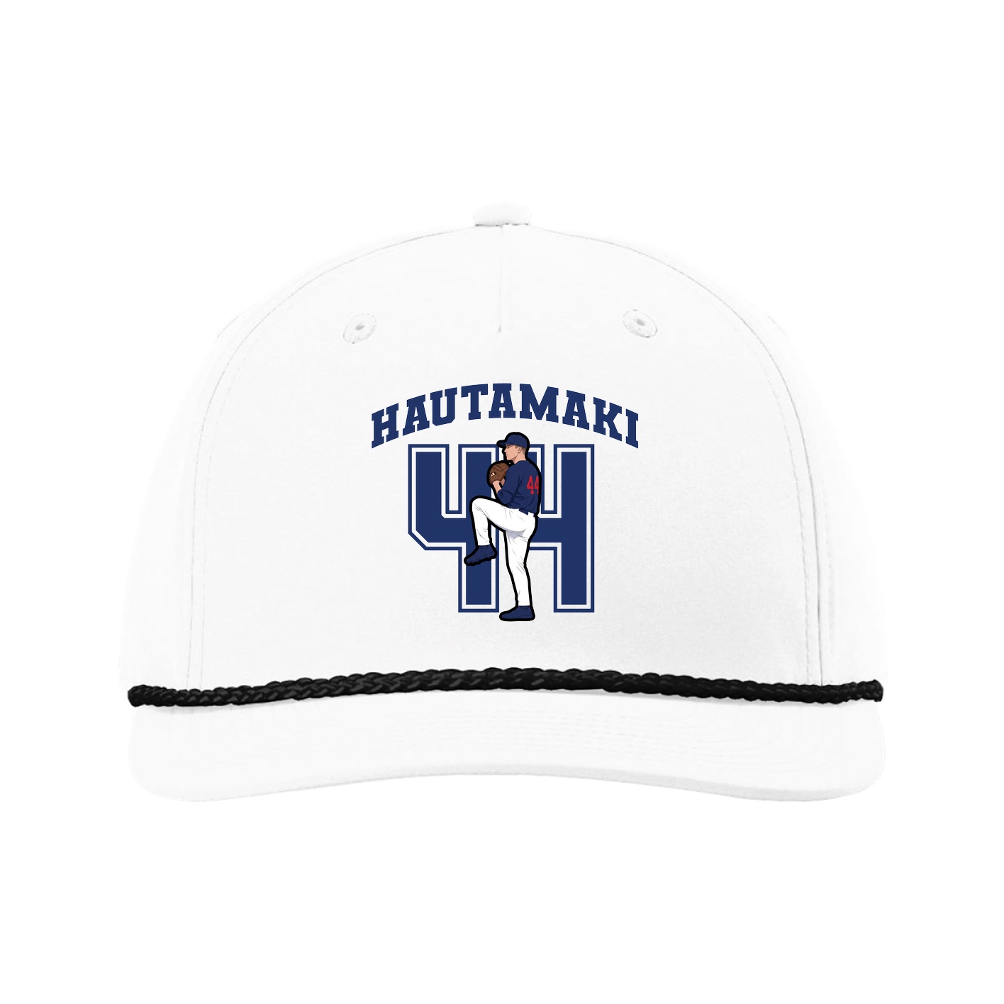 Five-Panel Classic Rope Cap — Number in White