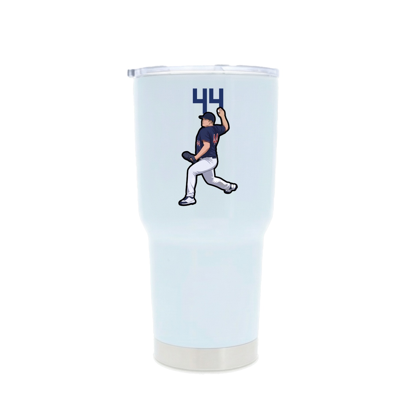 30oz Stainless Steel Tumbler — Number Top in White