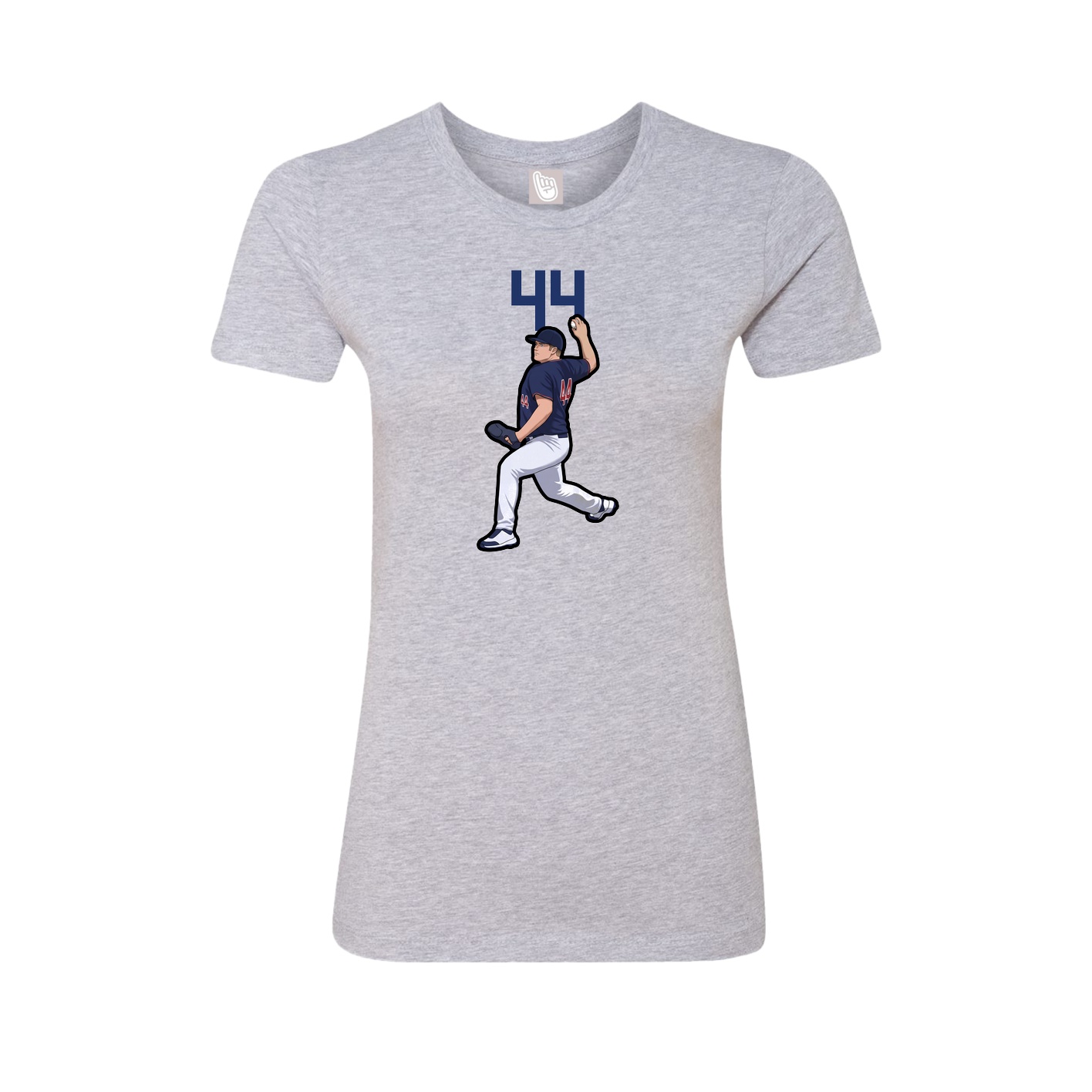 Fitted Women's Tee — Number Top in Grey