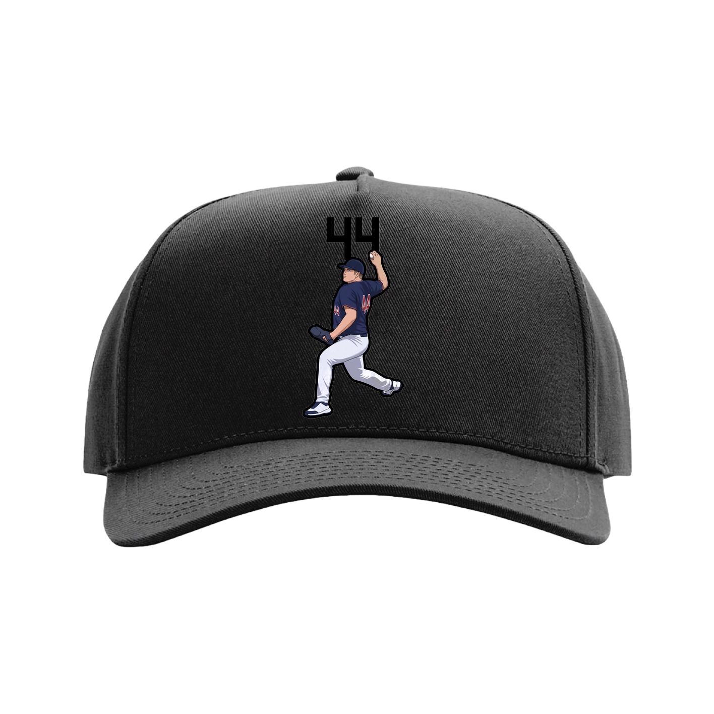Full Fabric Five-Panel Champ Cap — Number Top in Black