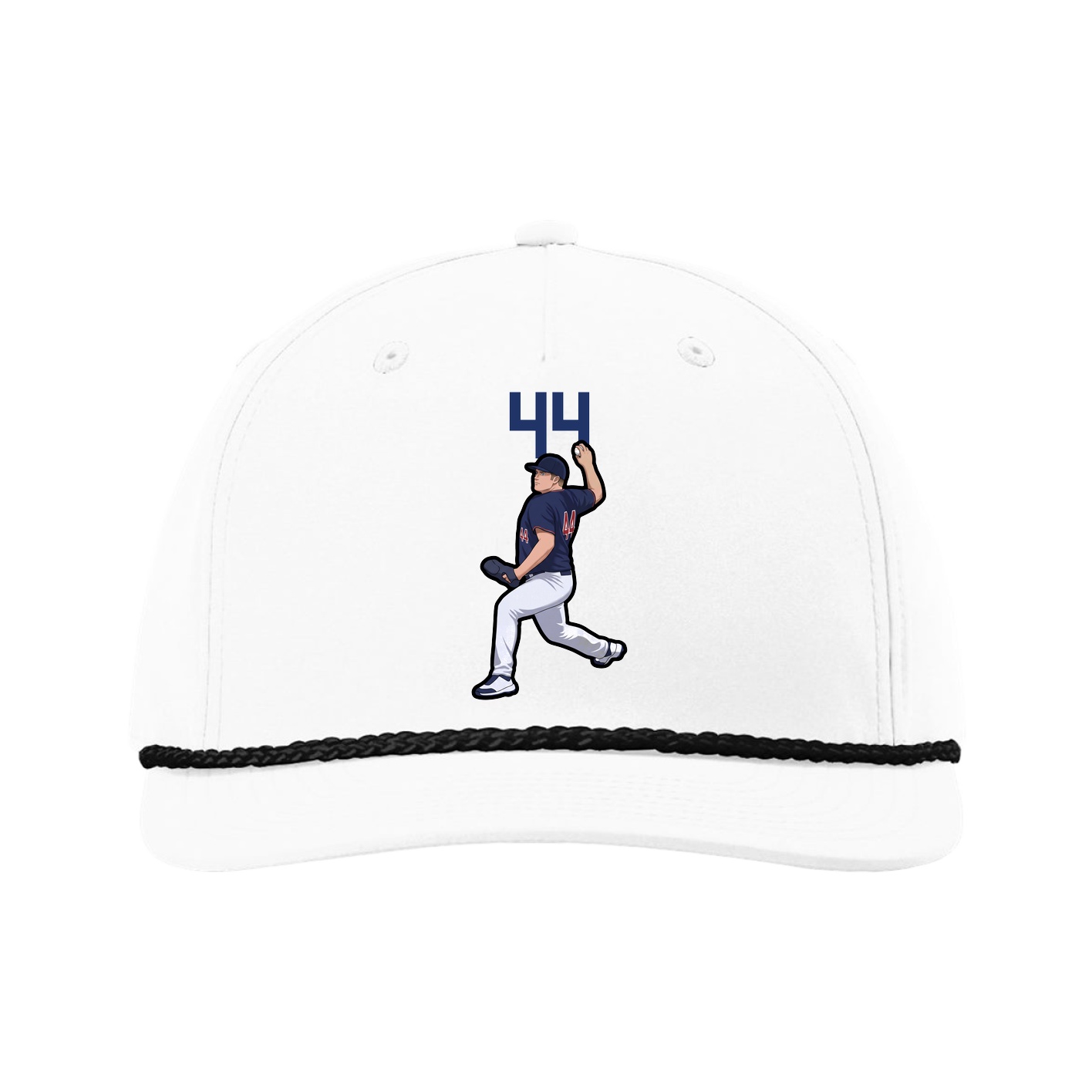 Five-Panel Classic Rope Cap — Number Top in White