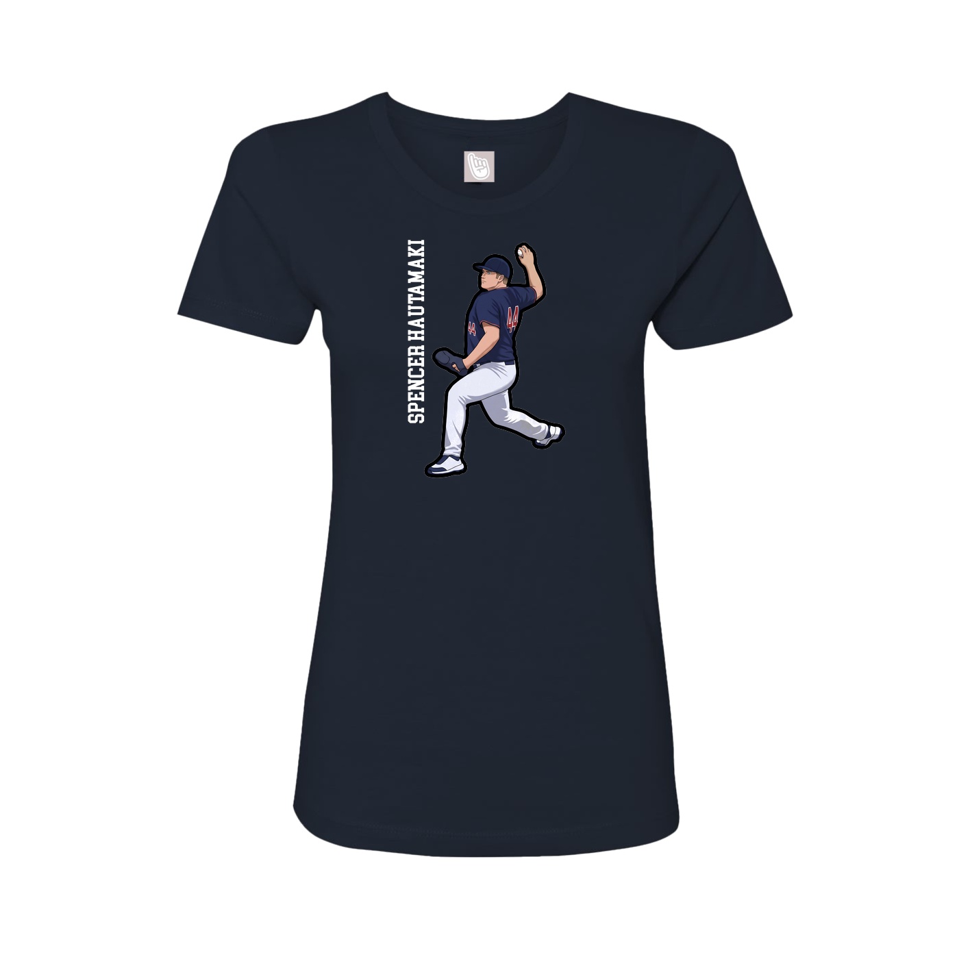 Fitted Women's Tee — Name Vertical in Navy