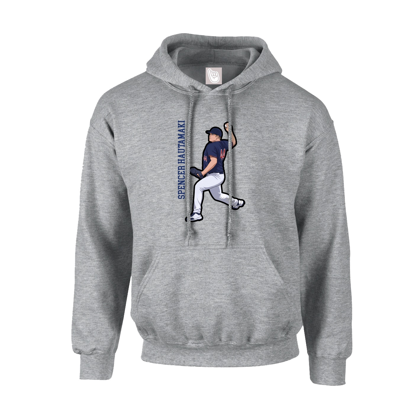 Youth Hoodie — Name Vertical in Grey