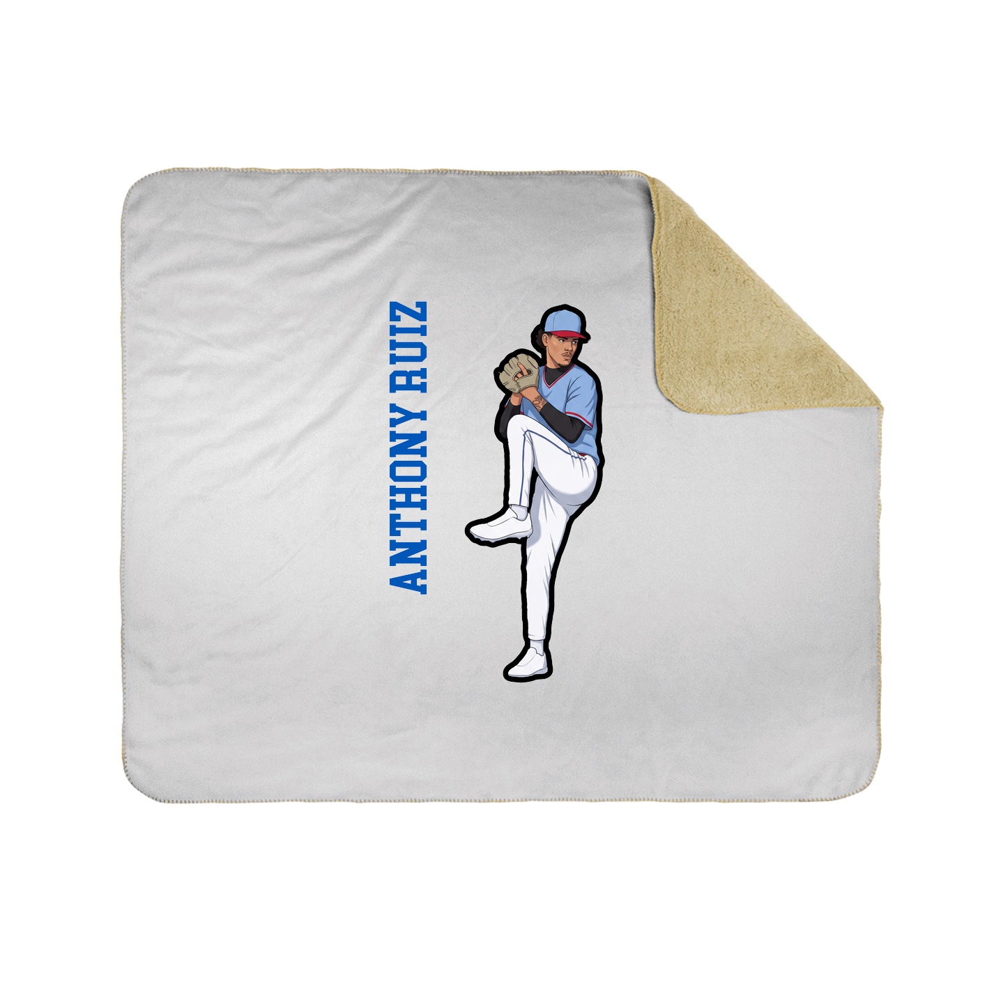 Throw Blanket — Name Vertical in White