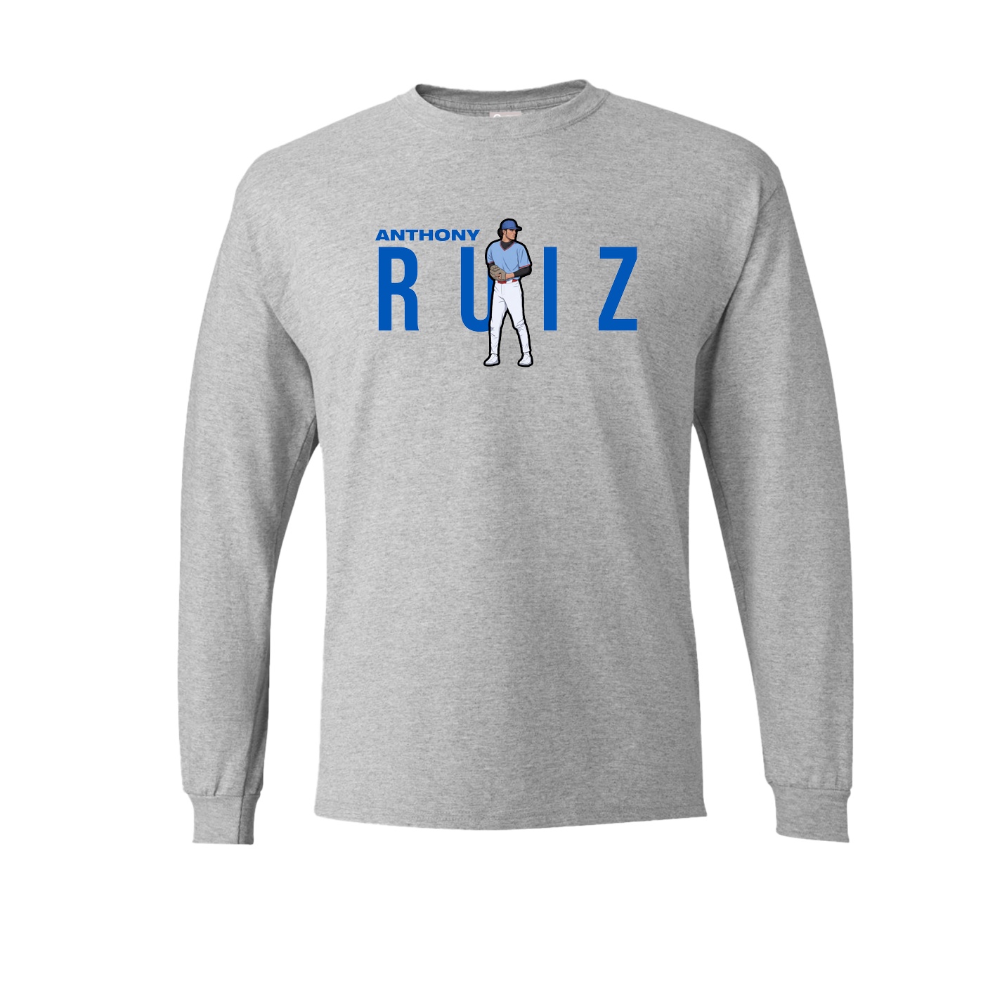 Long Sleeve Tee — Player Name in Grey