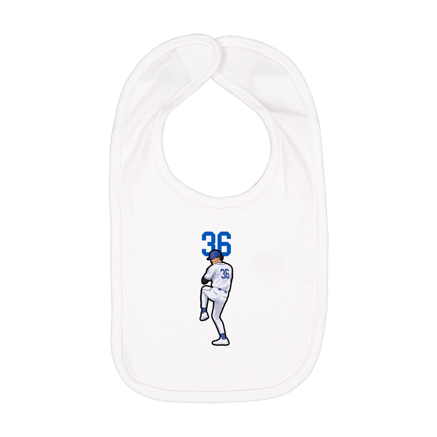 Infant Bib — Number Top in White