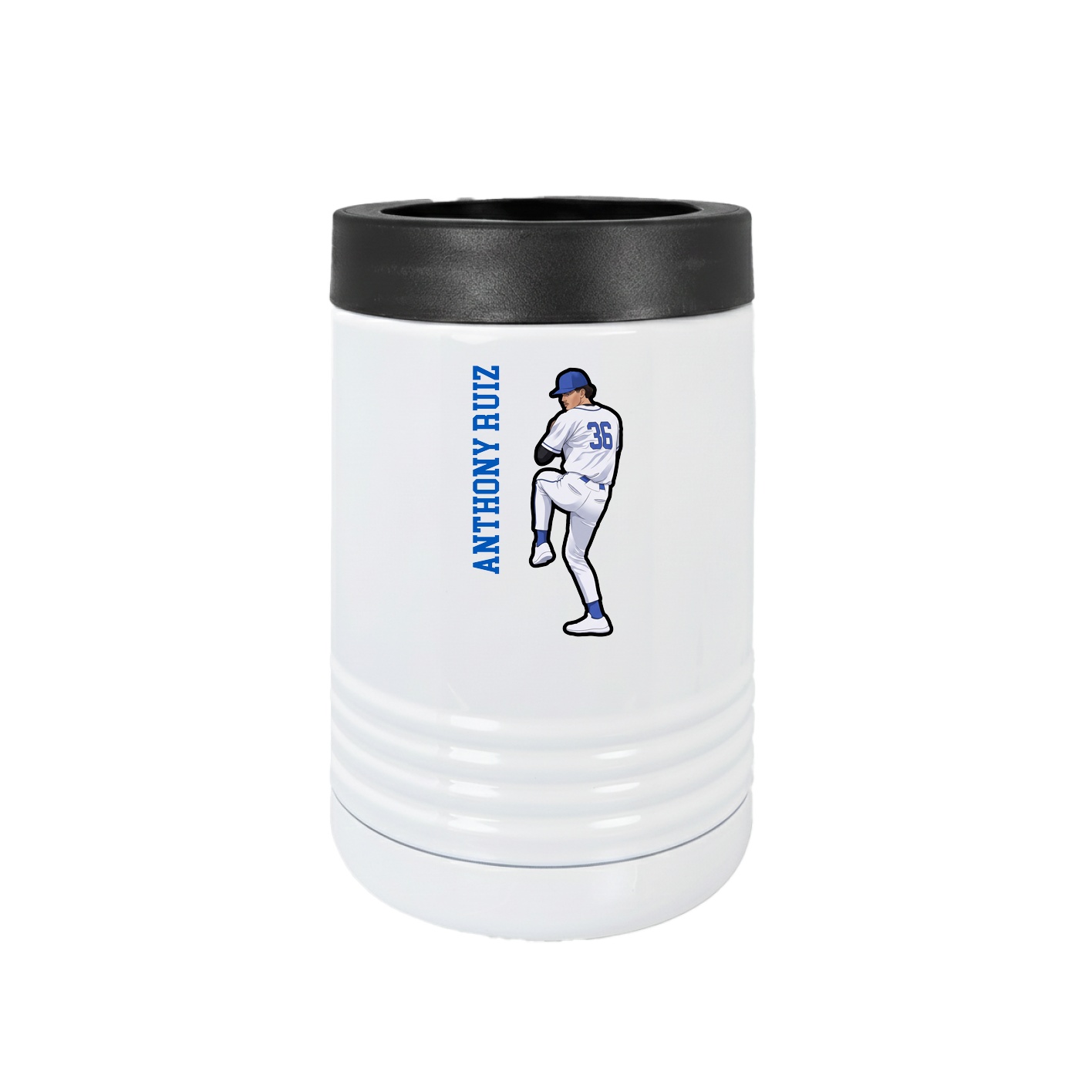 Beverage Holder — Name Vertical in White