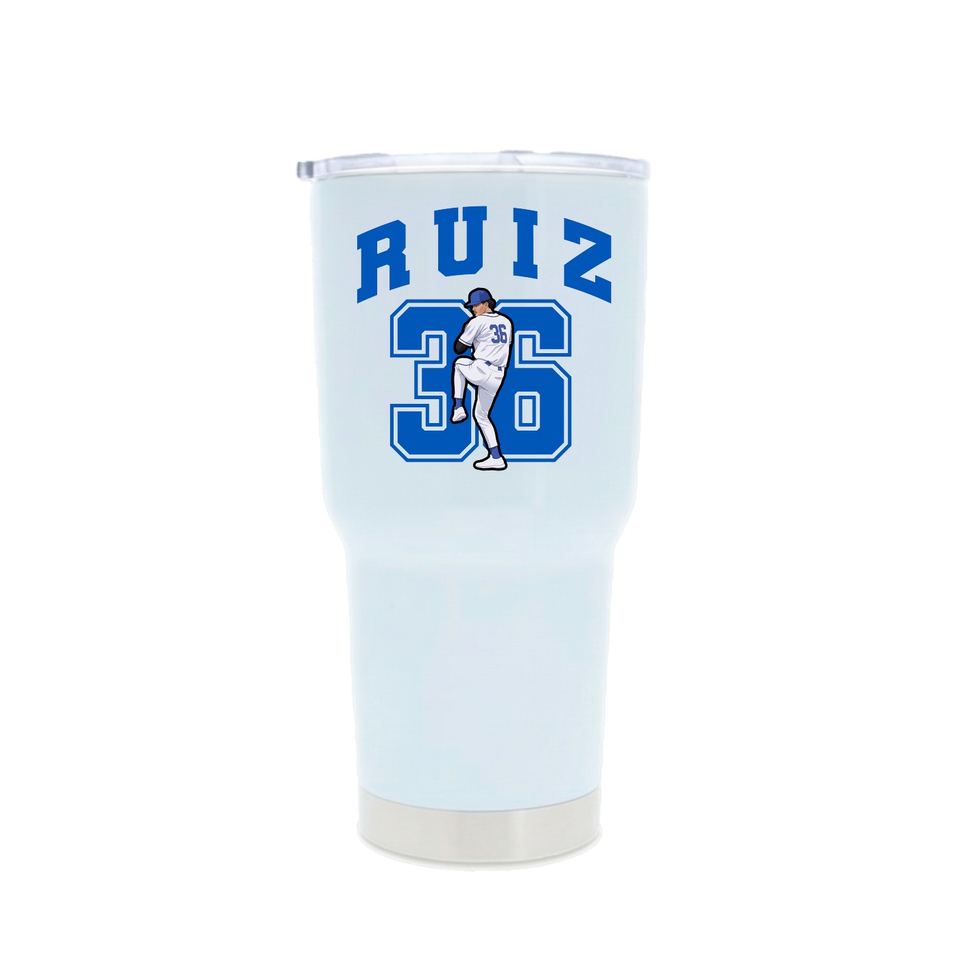 30oz Stainless Steel Tumbler — Number in White