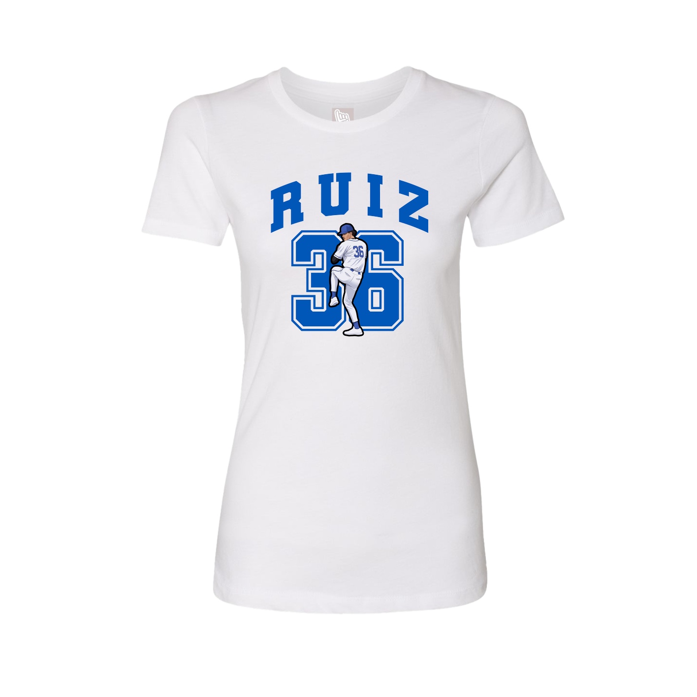 Fitted Women's Tee — Number in White