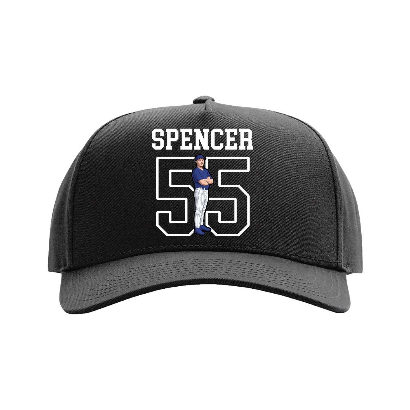 Full Fabric Five-Panel Champ Cap — Shirsey in Black