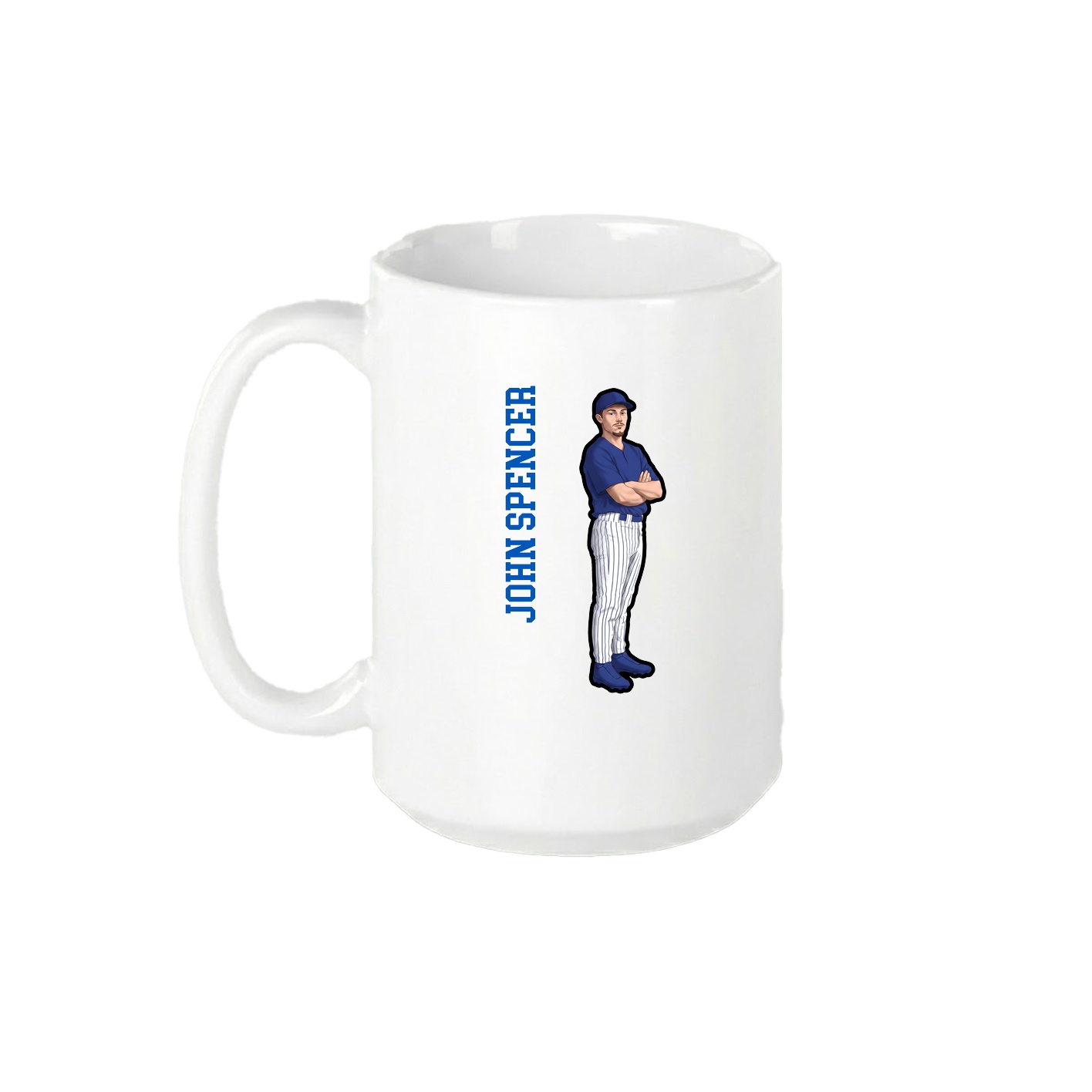 15oz Coffee Mug — Name Vertical in White