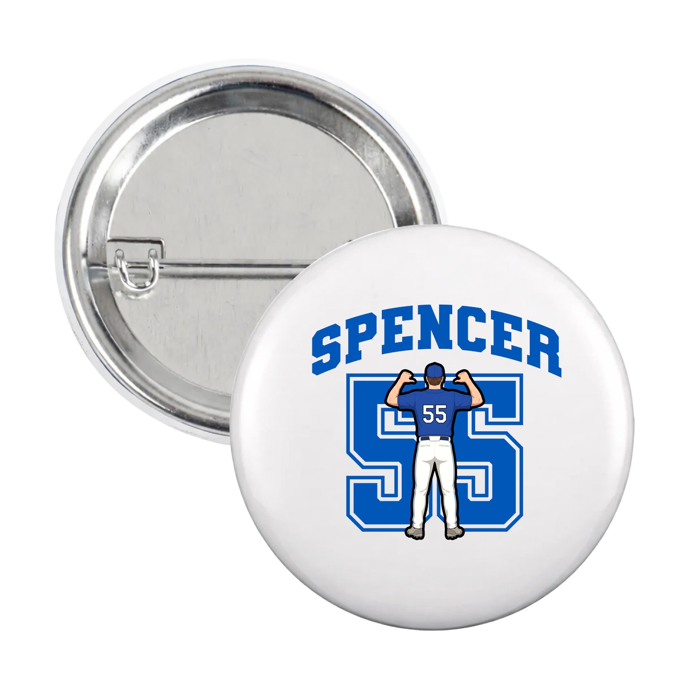 Game Day Button — Number in White