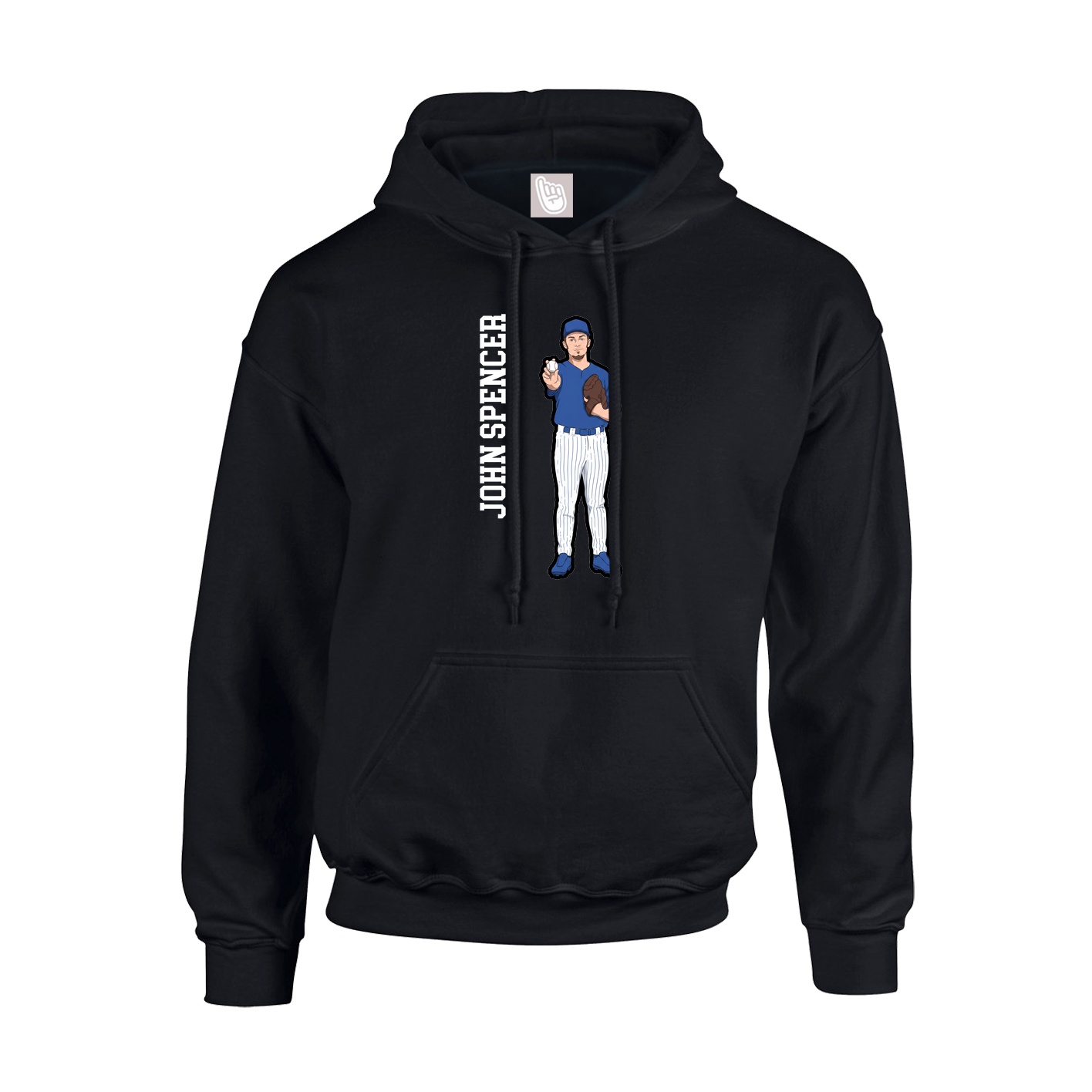 Youth Hoodie — Name Vertical in Black