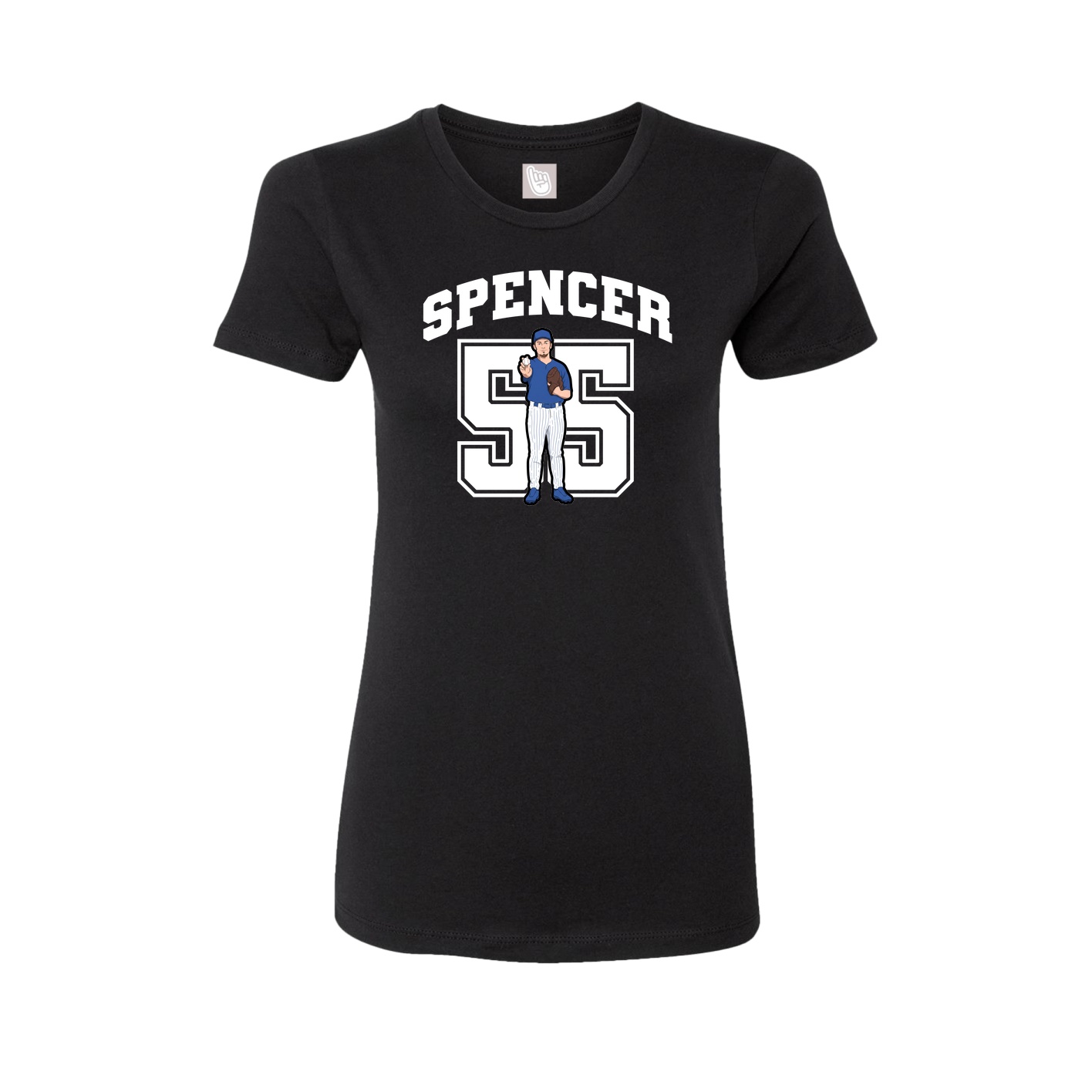 Fitted Women's Tee — Number in Black