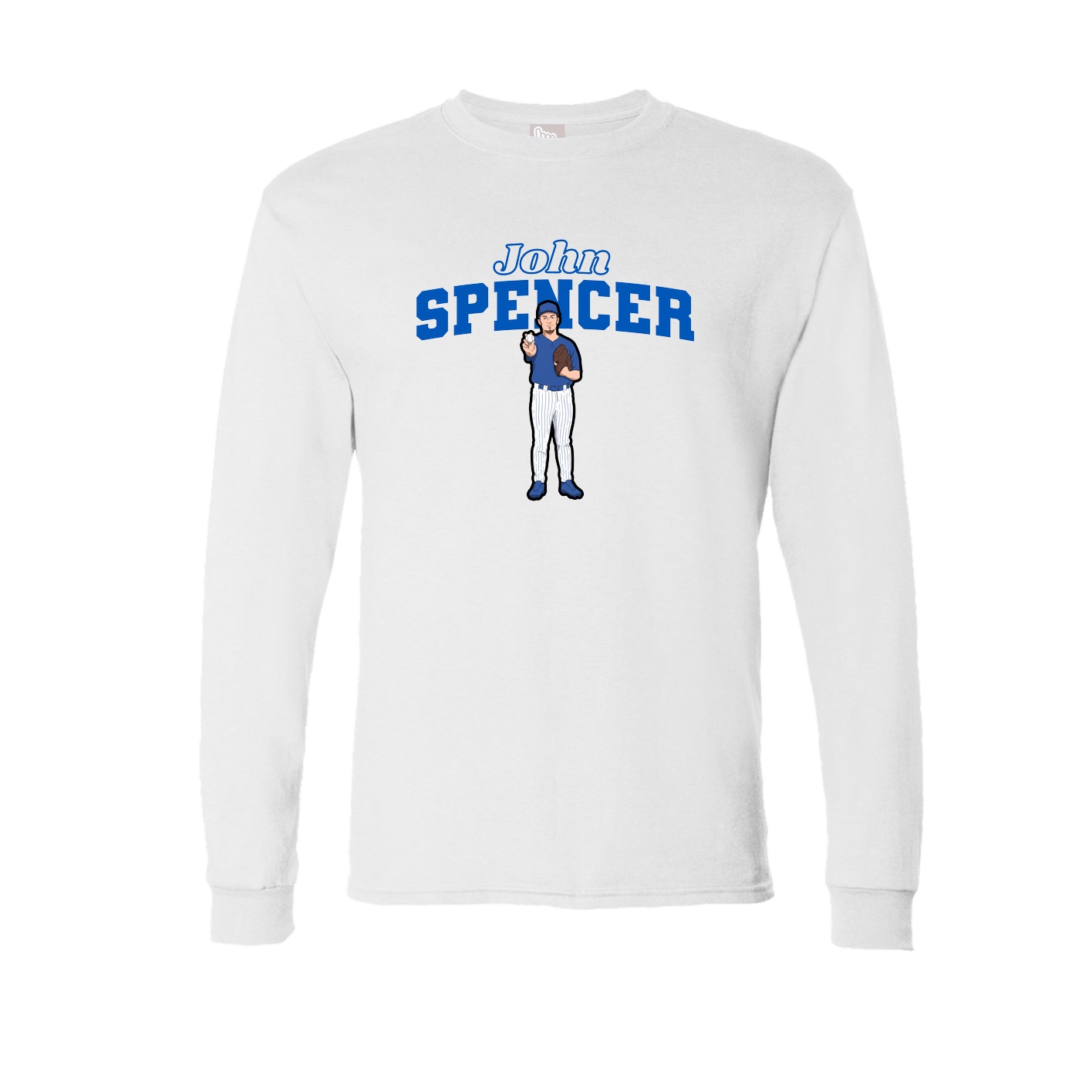 Long Sleeve Tee — Name Arch in White