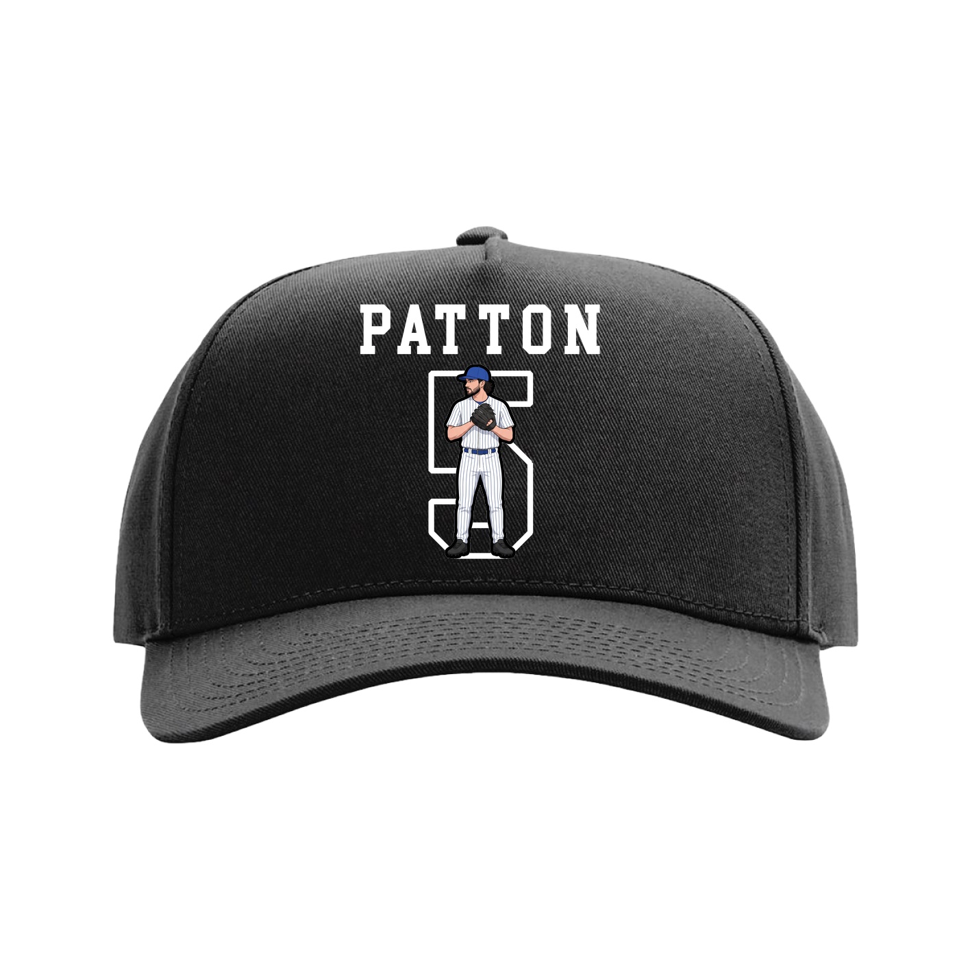 Full Fabric Five-Panel Champ Cap — Shirsey in Black