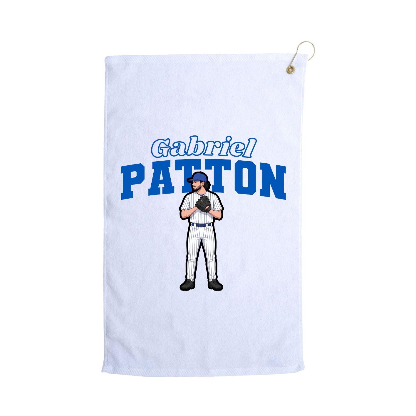 Golf Towel — Name Arch in White