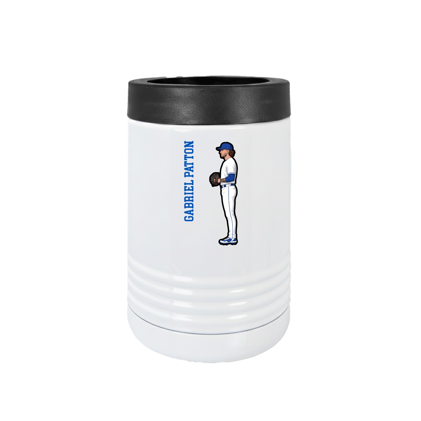 Beverage Holder — Name Vertical in White
