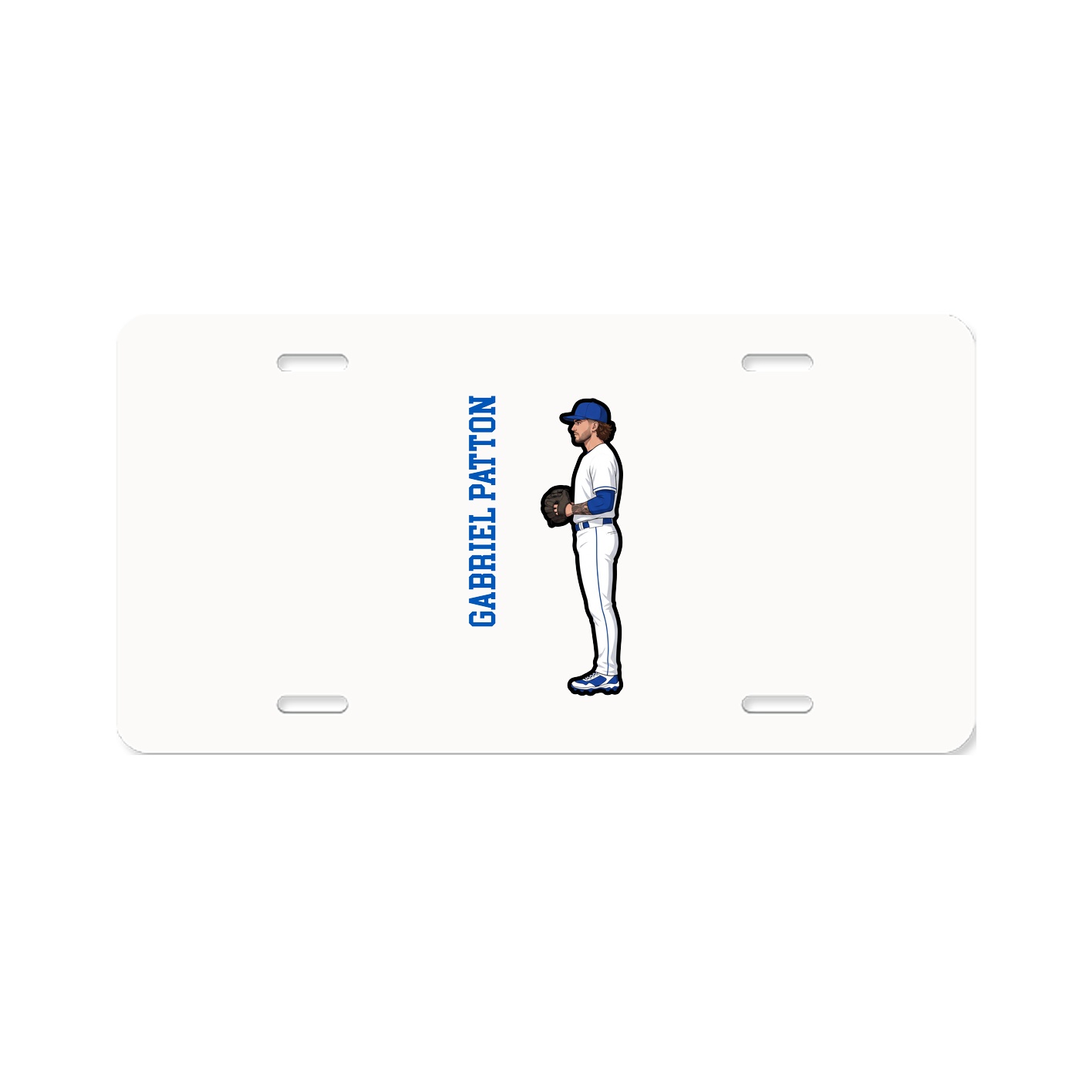 License Plate — Name Vertical in Classic