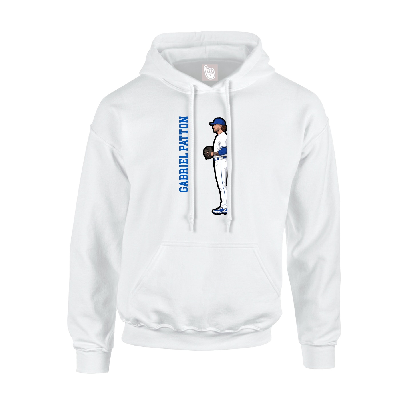 Hoodie — Name Vertical in White