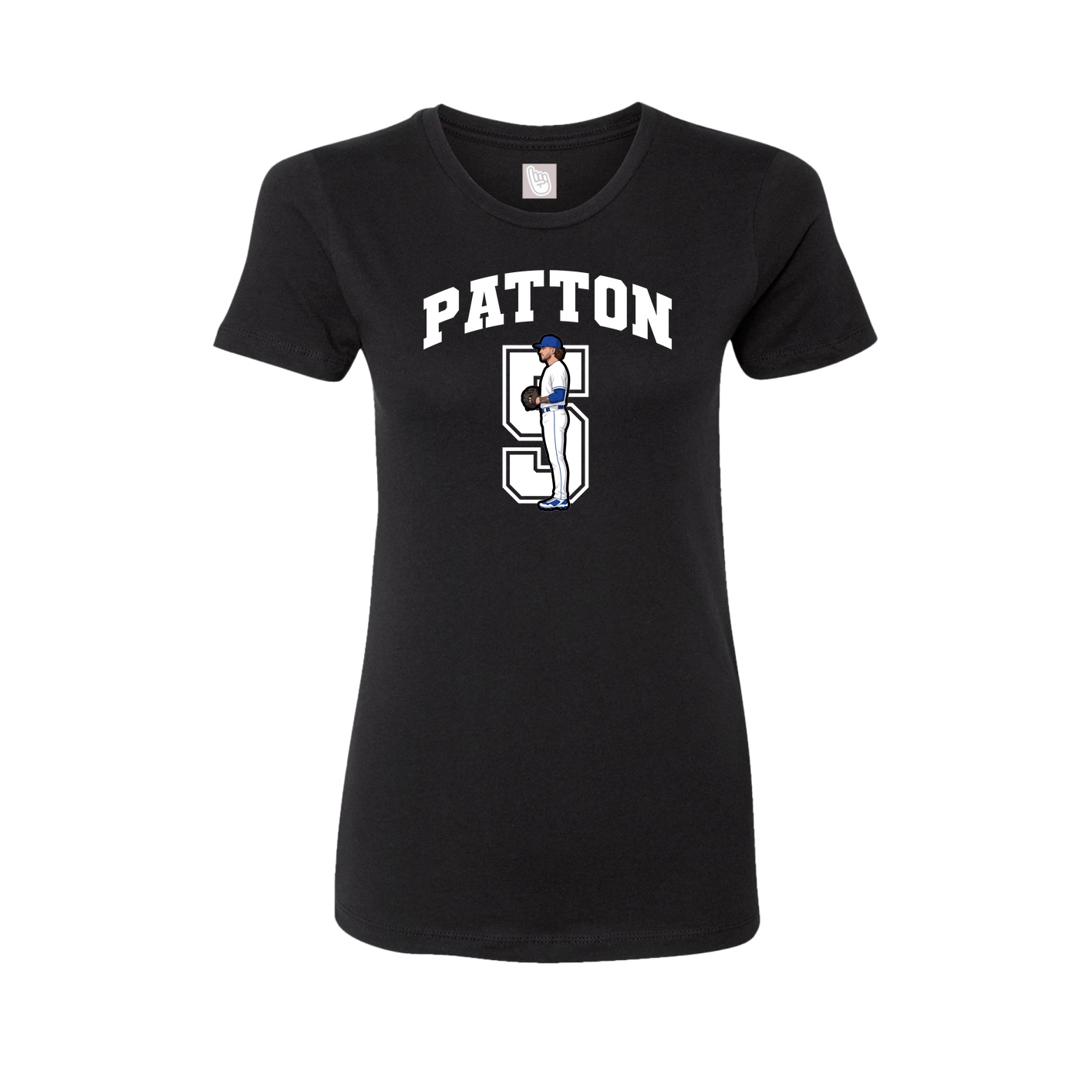 Fitted Women's Tee — Number in Black