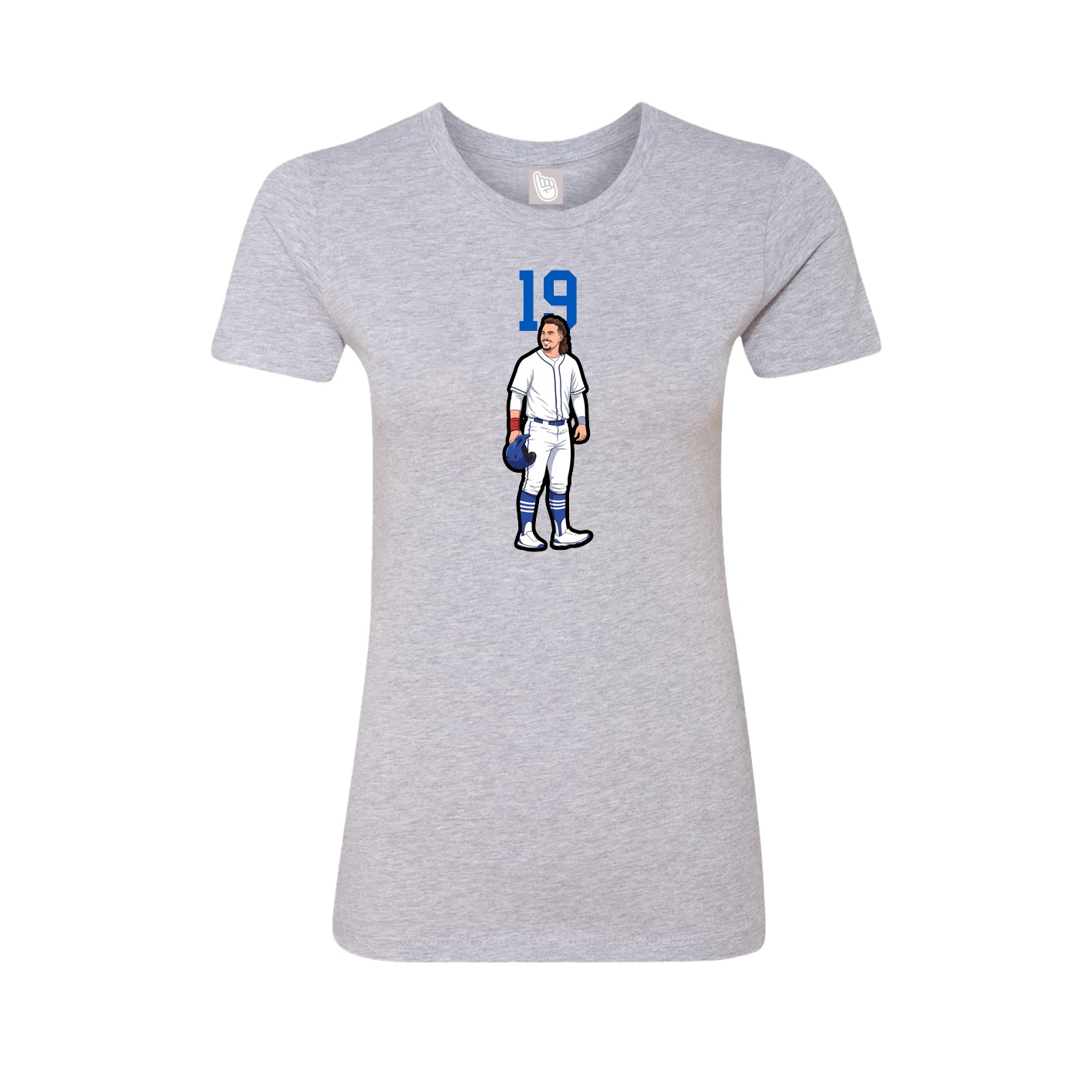 Fitted Women's Tee — Number Top in Grey
