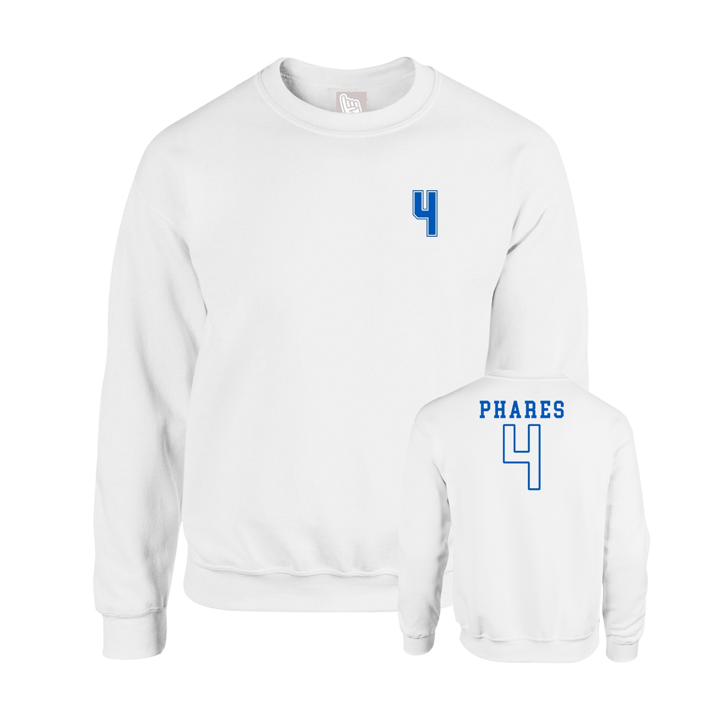 Fleece Crew — Chest Back in White