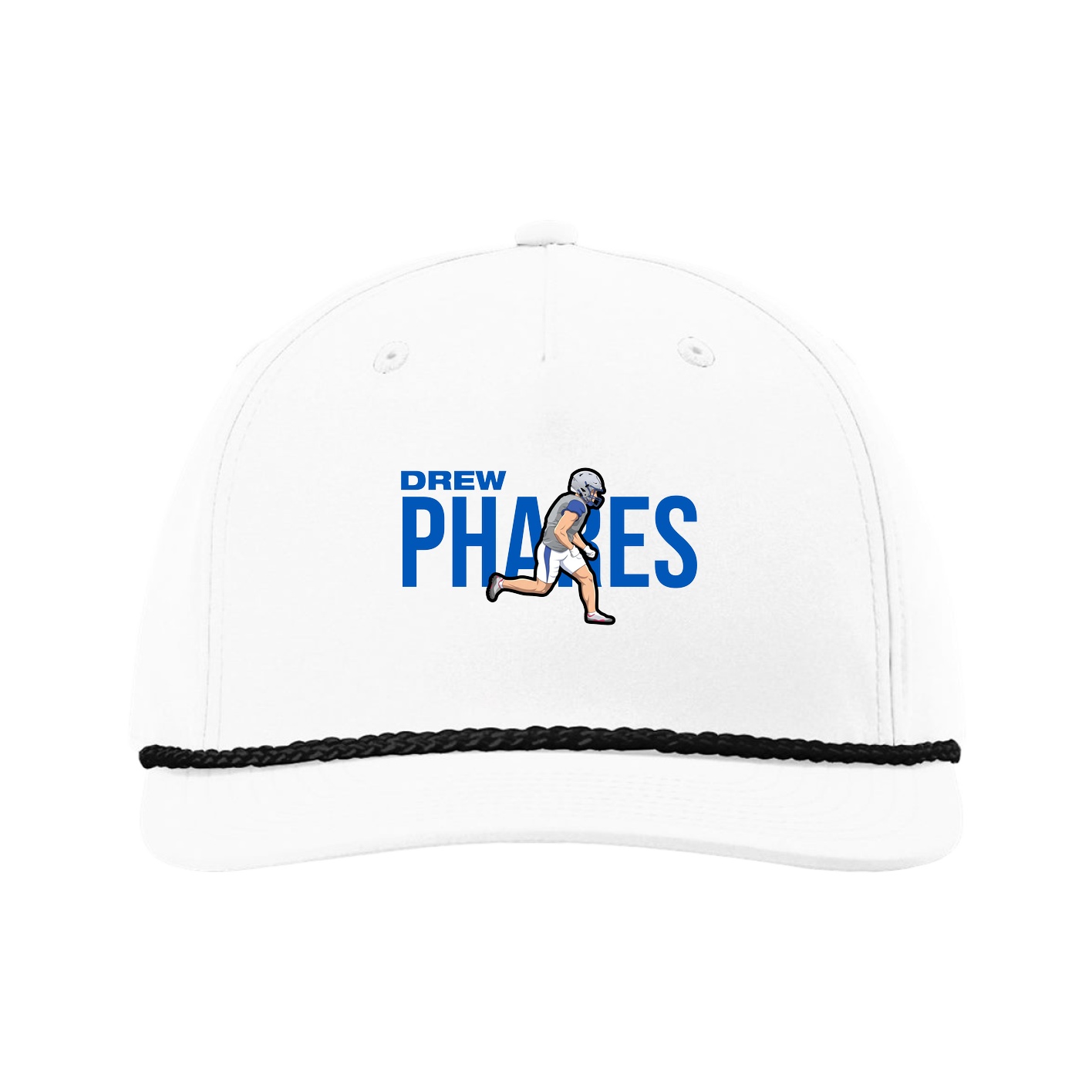 Five-Panel Classic Rope Cap — Player Name in White