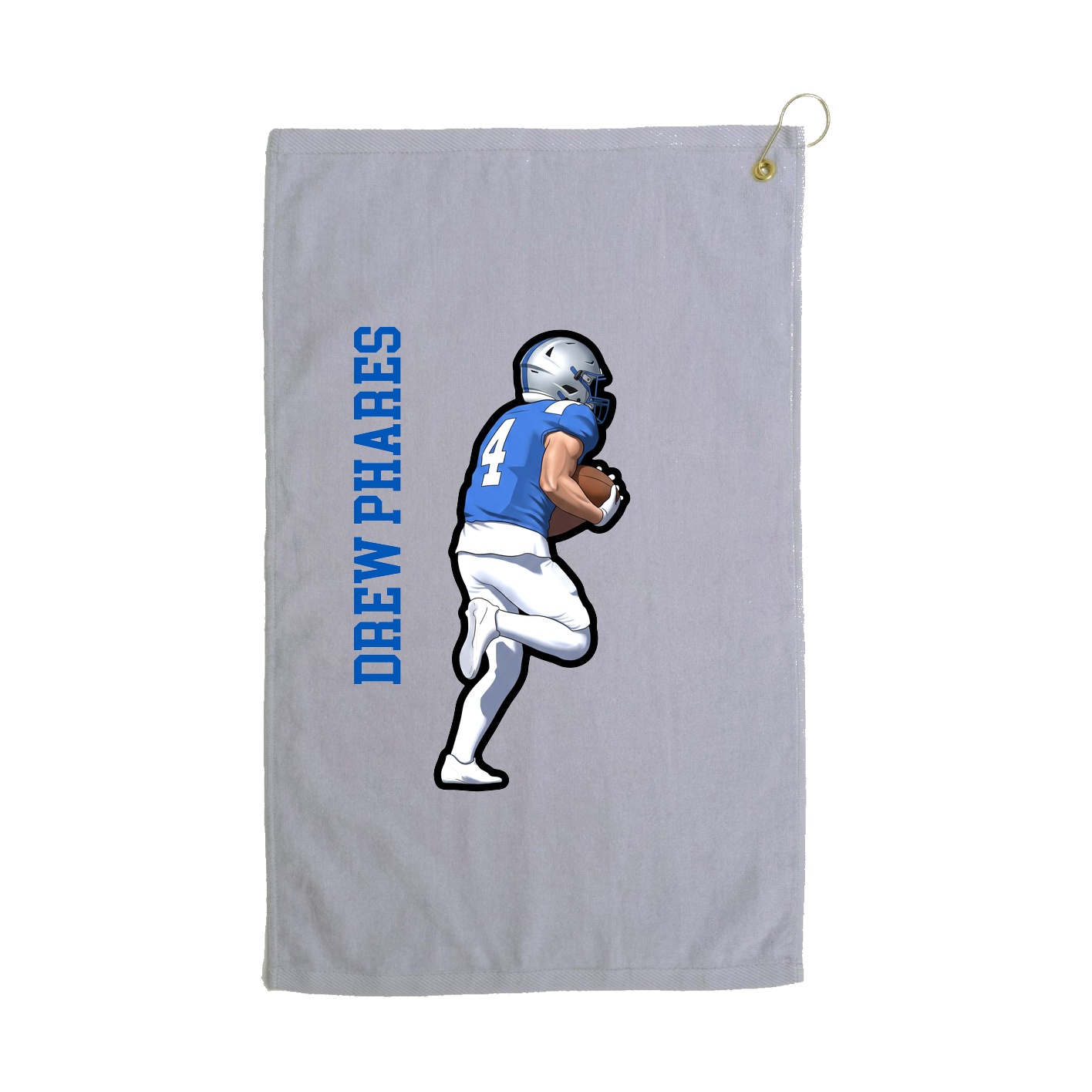 Golf Towel — Name Vertical in Grey