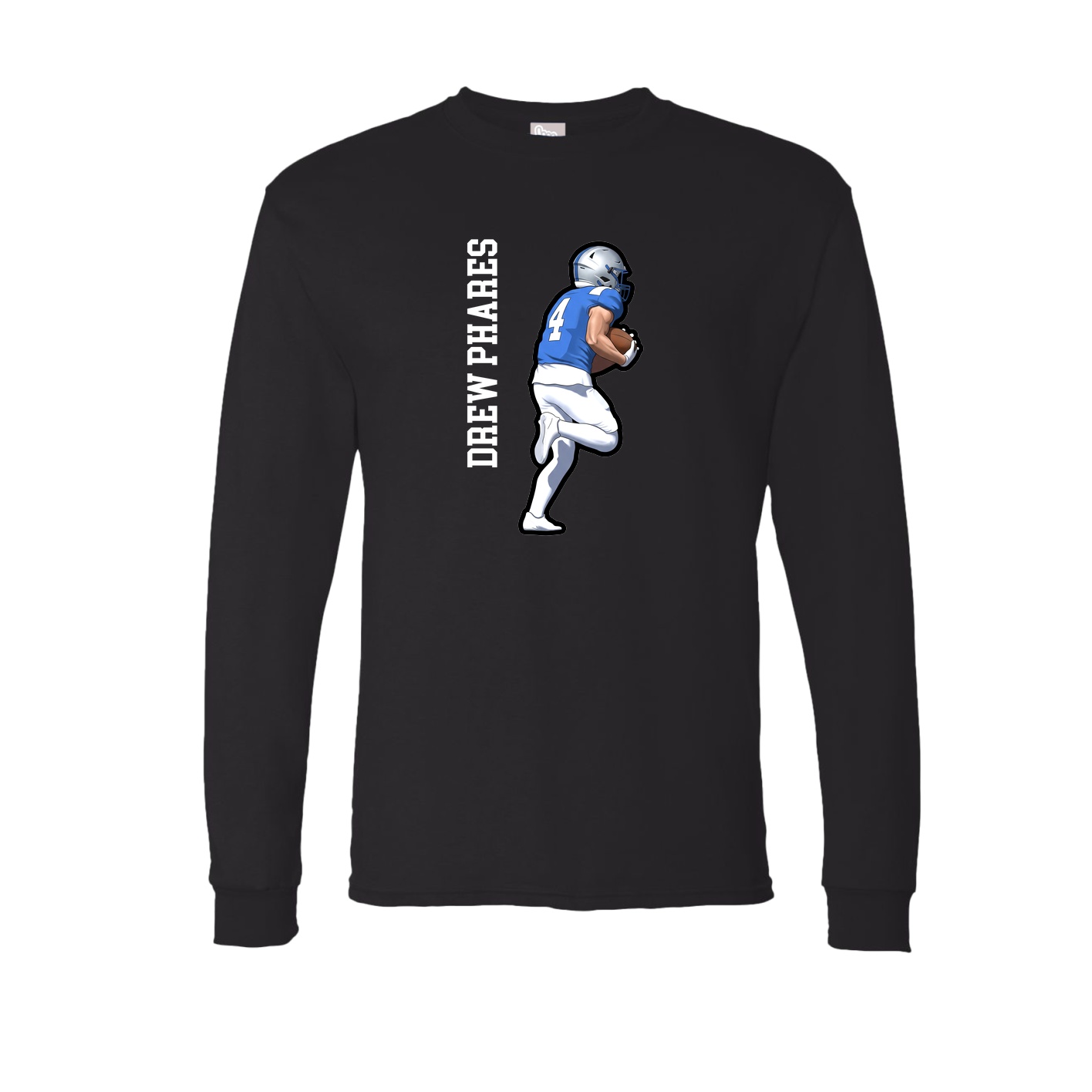 Long Sleeve Tee — Name Vertical in Black