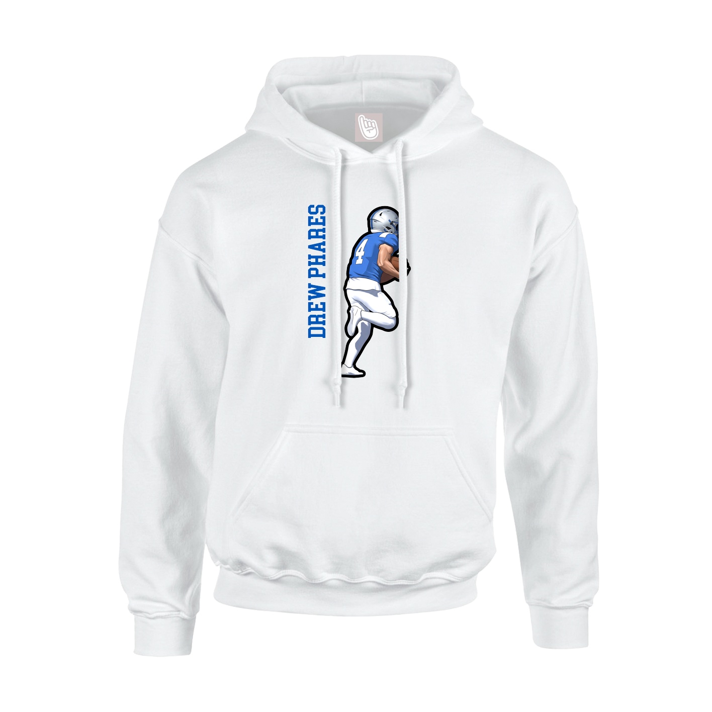 Hoodie — Name Vertical in White