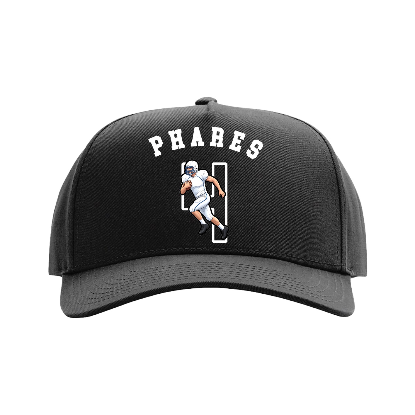 Full Fabric Five-Panel Champ Cap — Shirsey Arch in Black