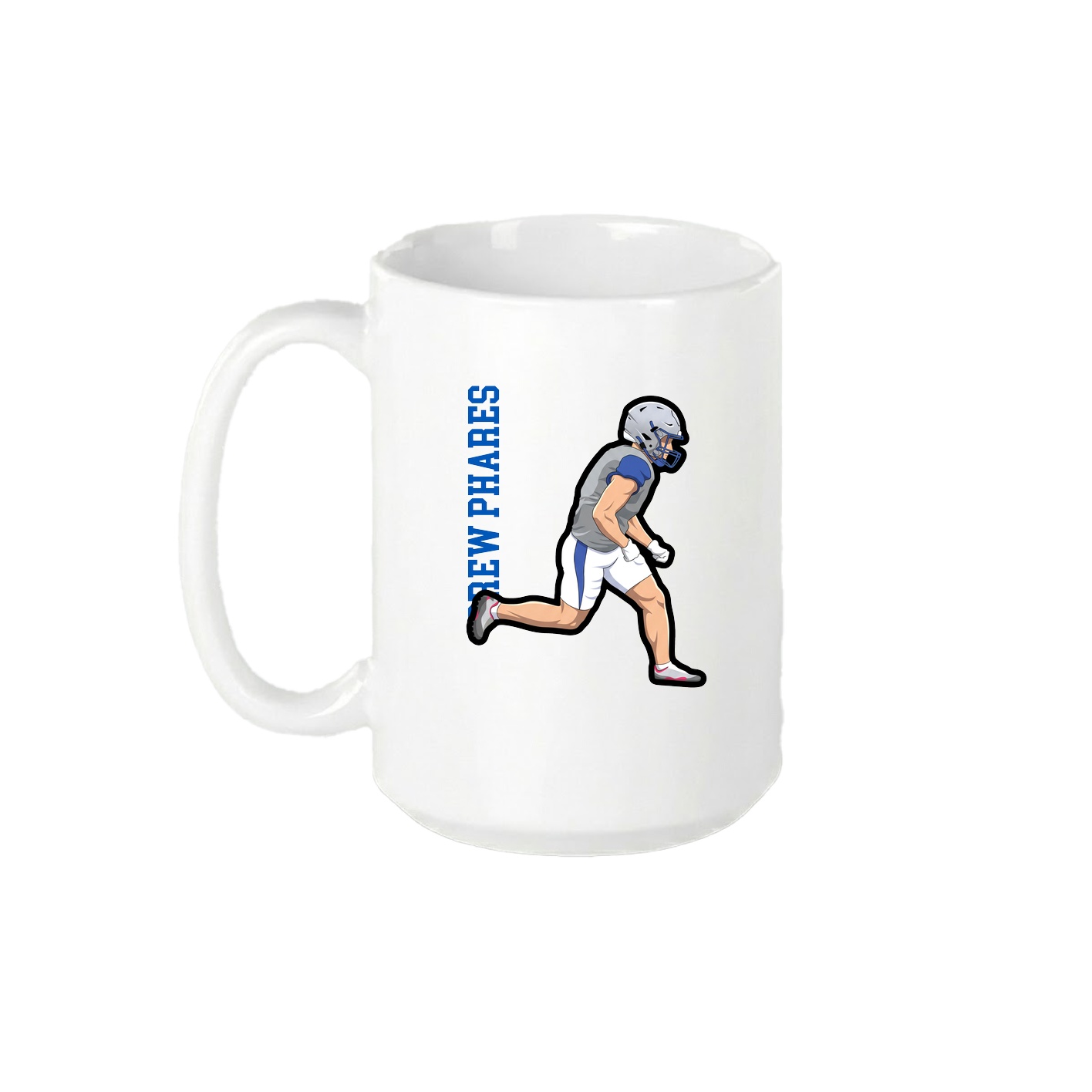15oz Coffee Mug — Name Vertical in White