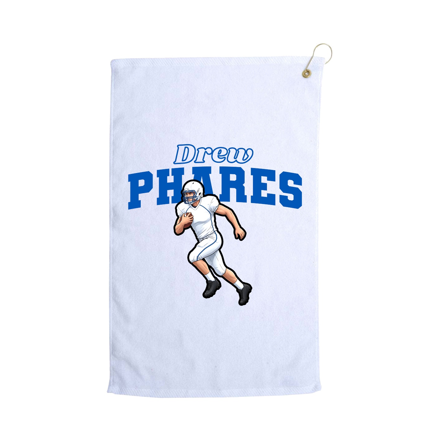 Golf Towel — Name Arch in White