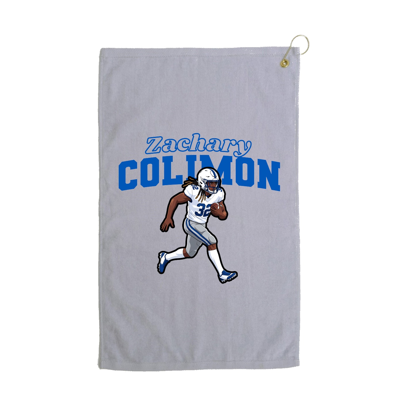 Golf Towel — Name Arch in Grey