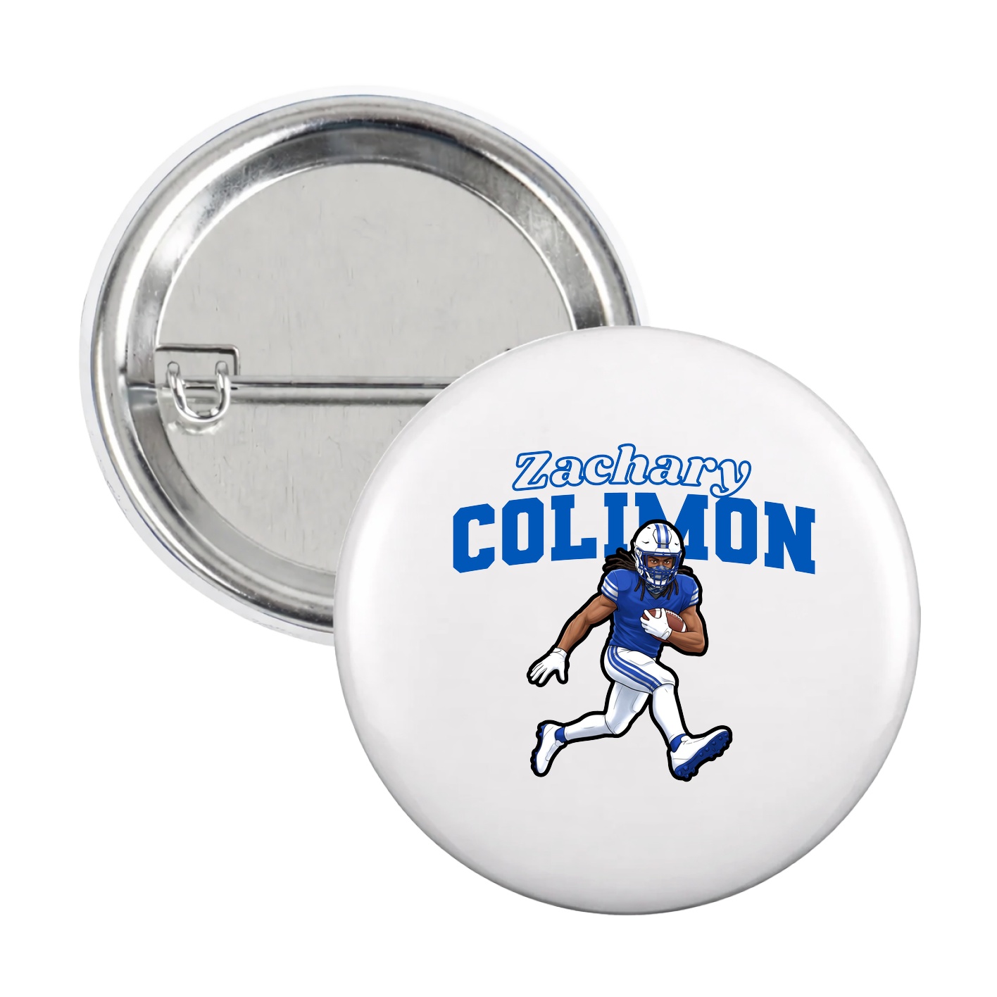 Game Day Button — Name Arch in White