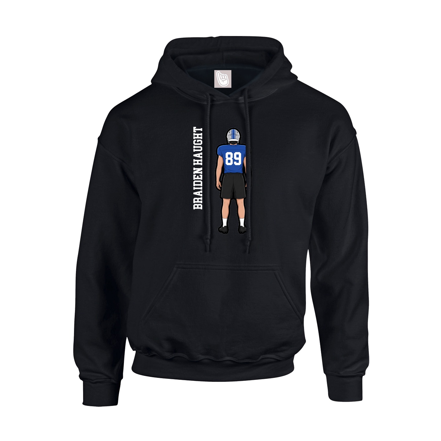 Hoodie — Name Vertical in Black