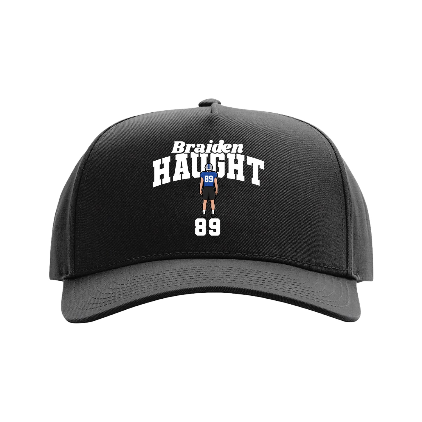 Full Fabric Five-Panel Champ Cap — Signature Arch in Black