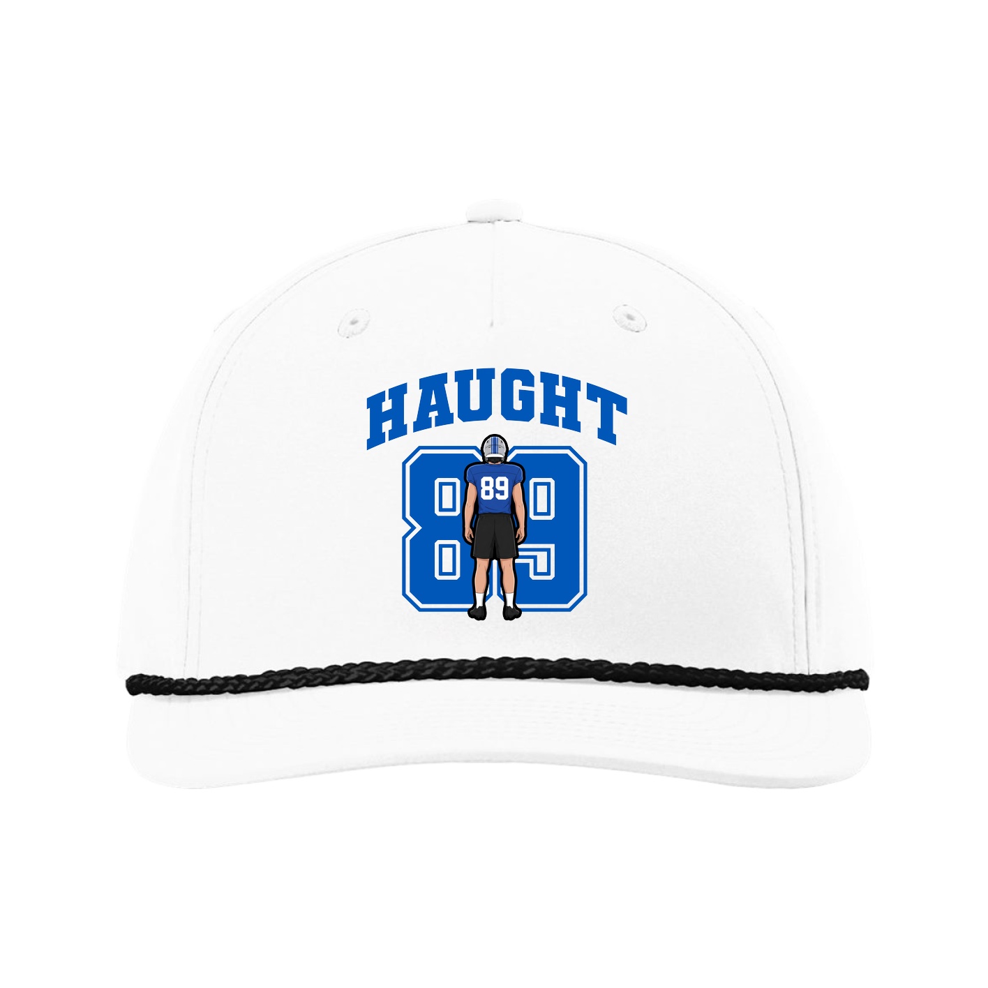 Five-Panel Classic Rope Cap — Number in White