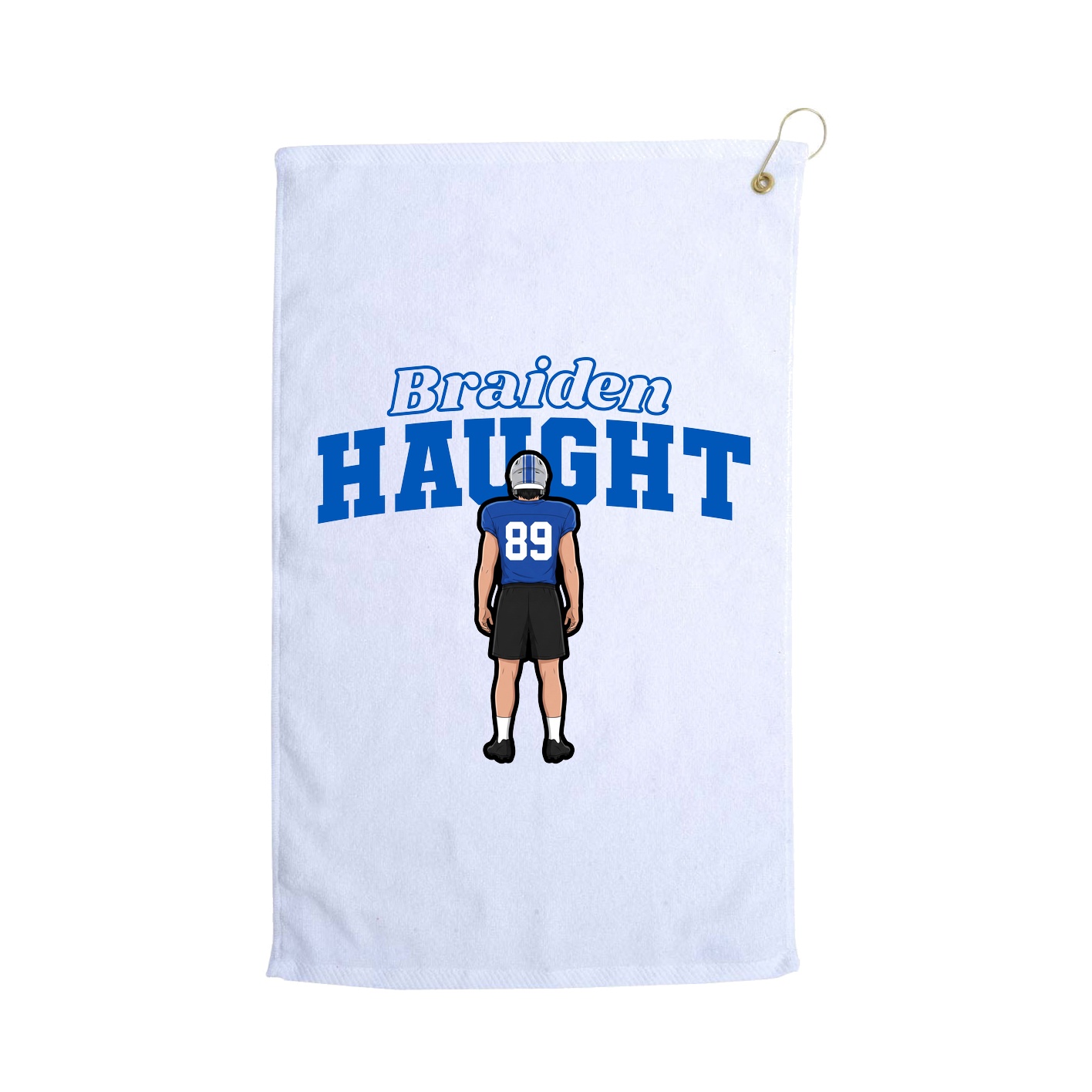 Golf Towel — Name Arch in White