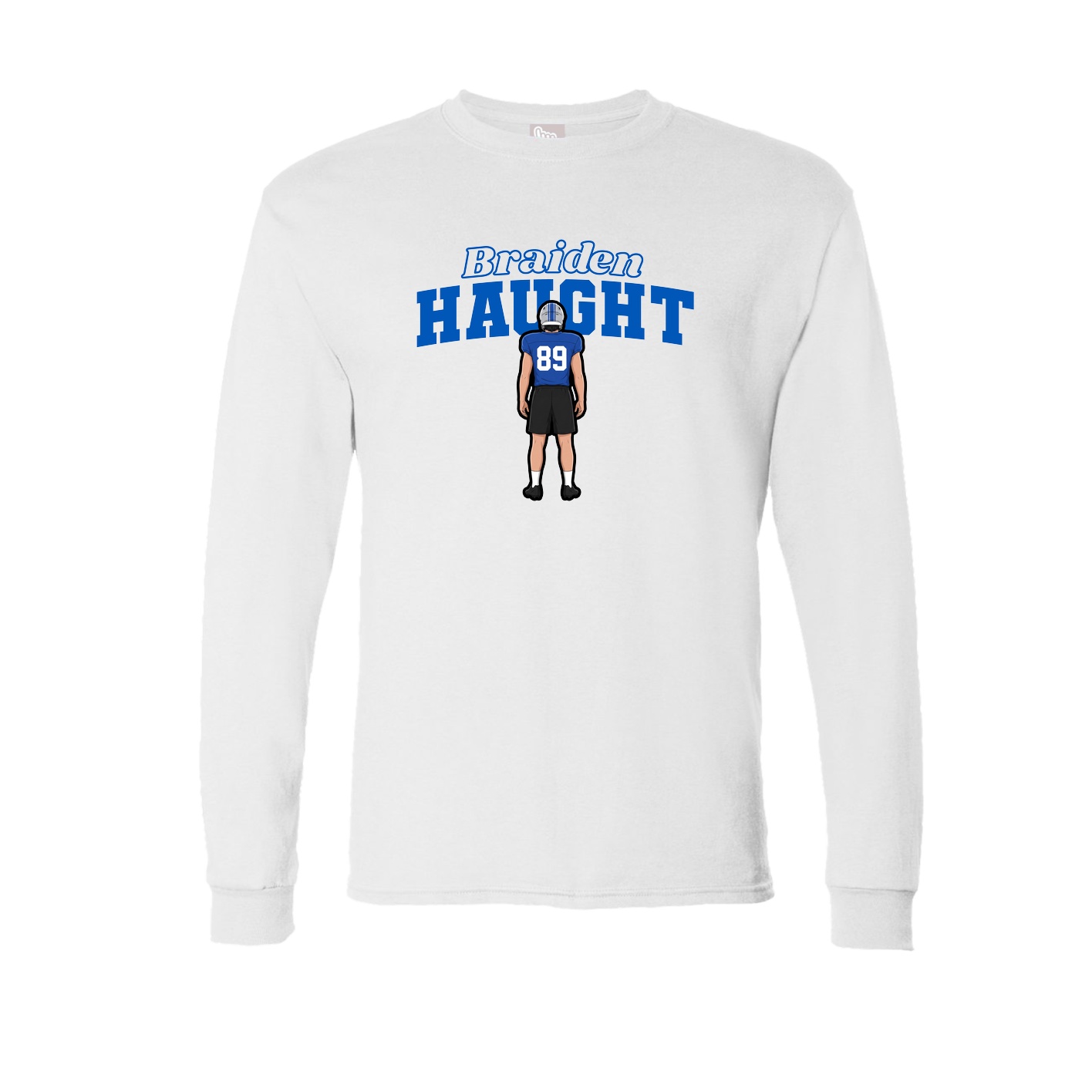 Long Sleeve Tee — Name Arch in White