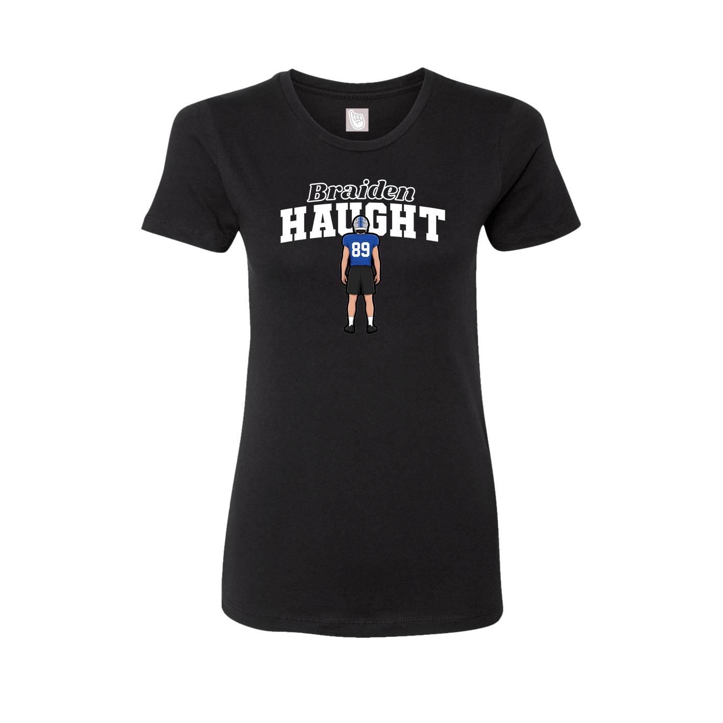 Fitted Women's Tee — Name Arch in Black