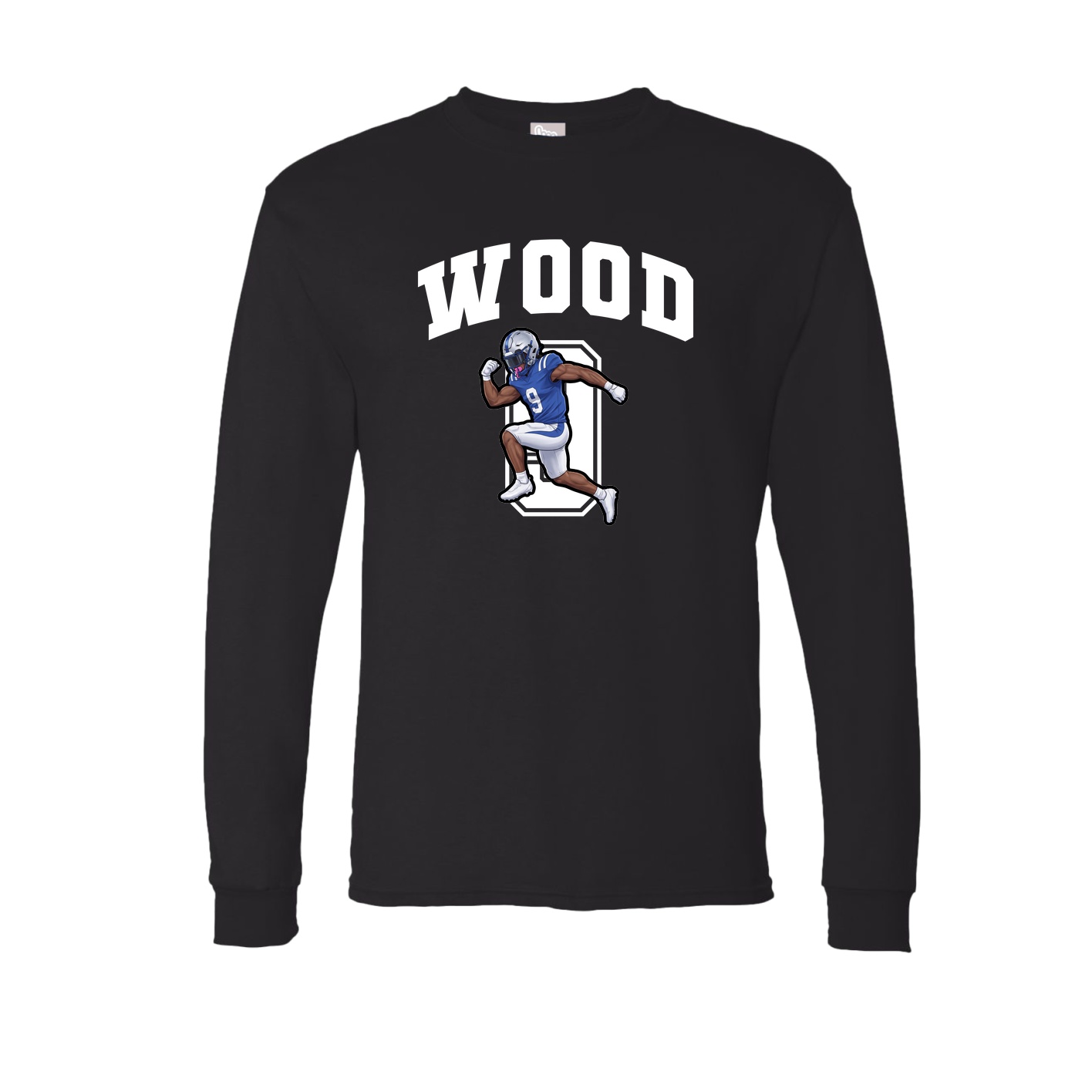 Long Sleeve Tee — Number in Black