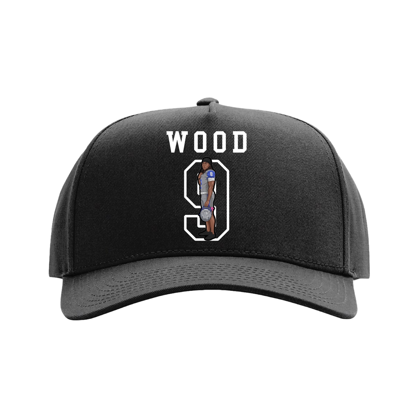 Full Fabric Five-Panel Champ Cap — Shirsey in Black