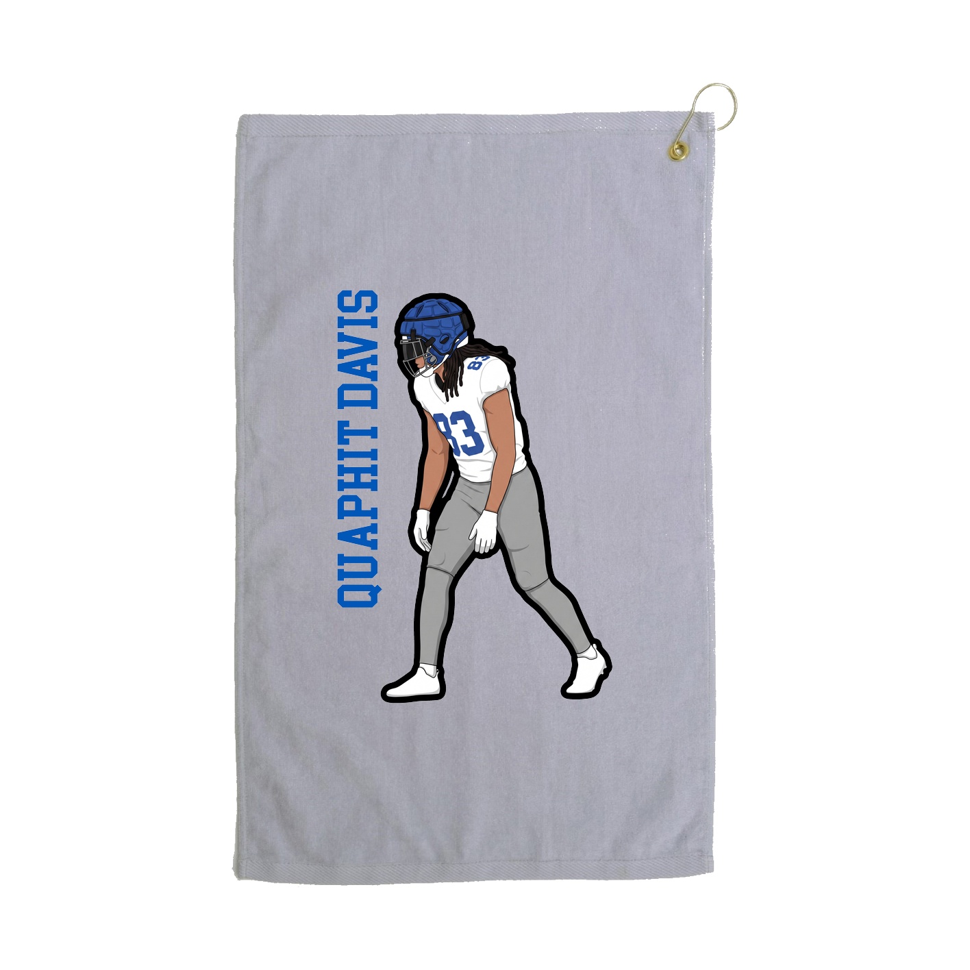 Golf Towel — Name Vertical in Grey