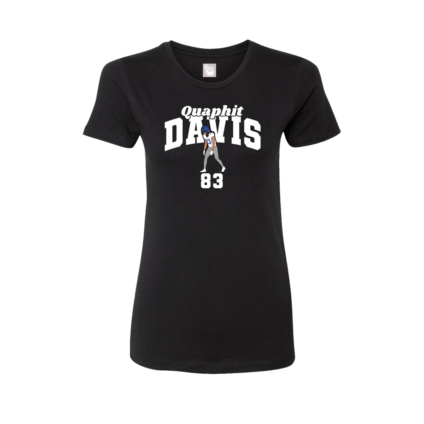 Fitted Women's Tee — Signature Arch in Black