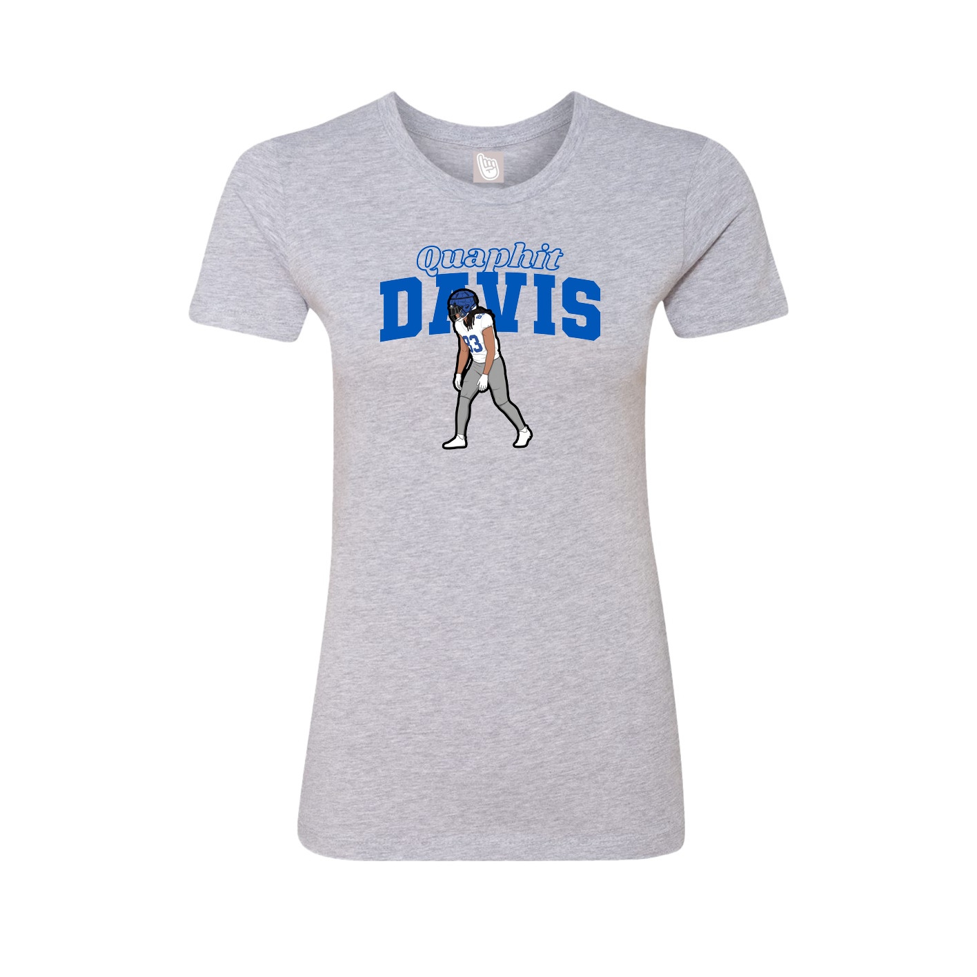 Fitted Women's Tee — Name Arch in Grey