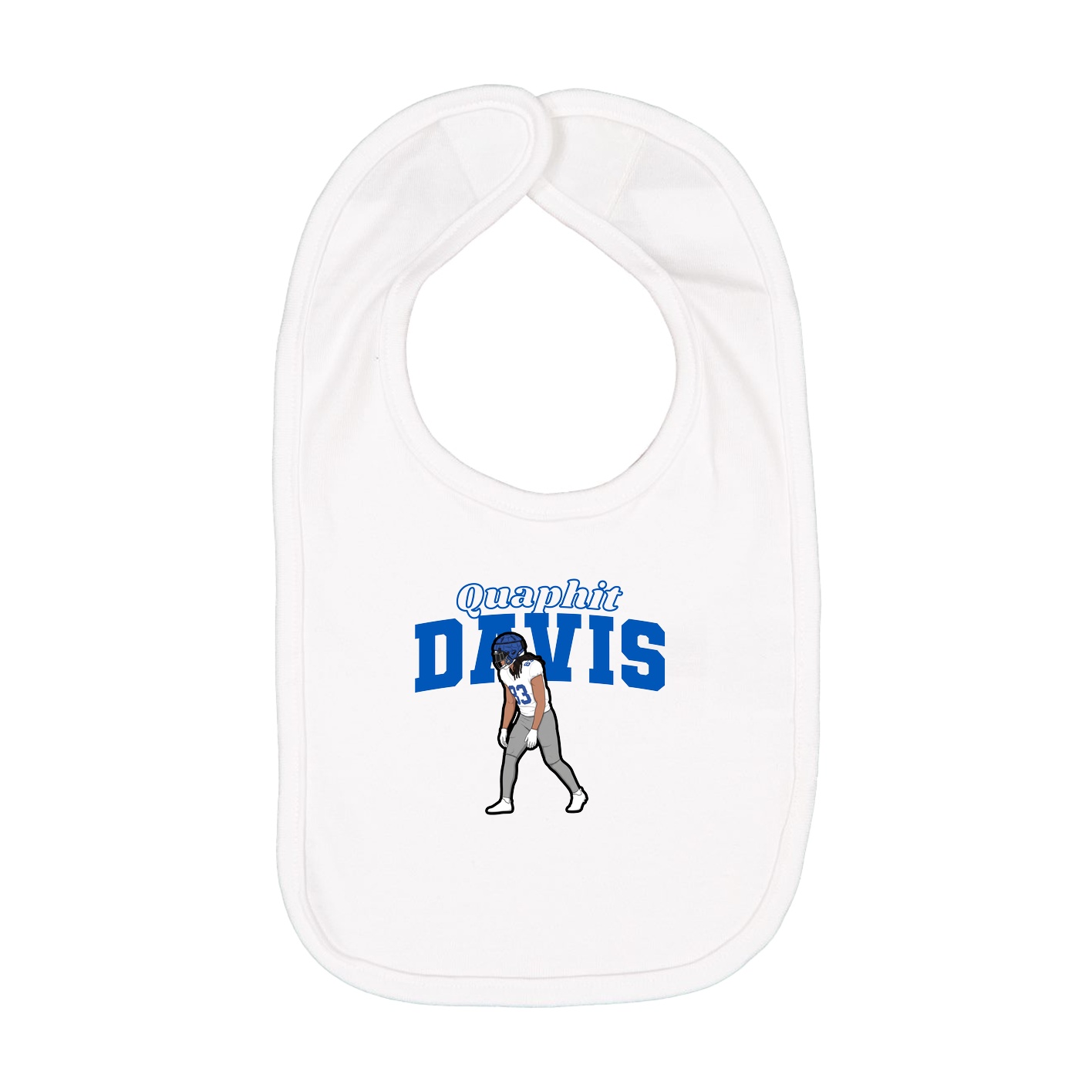 Infant Bib — Name Arch in White